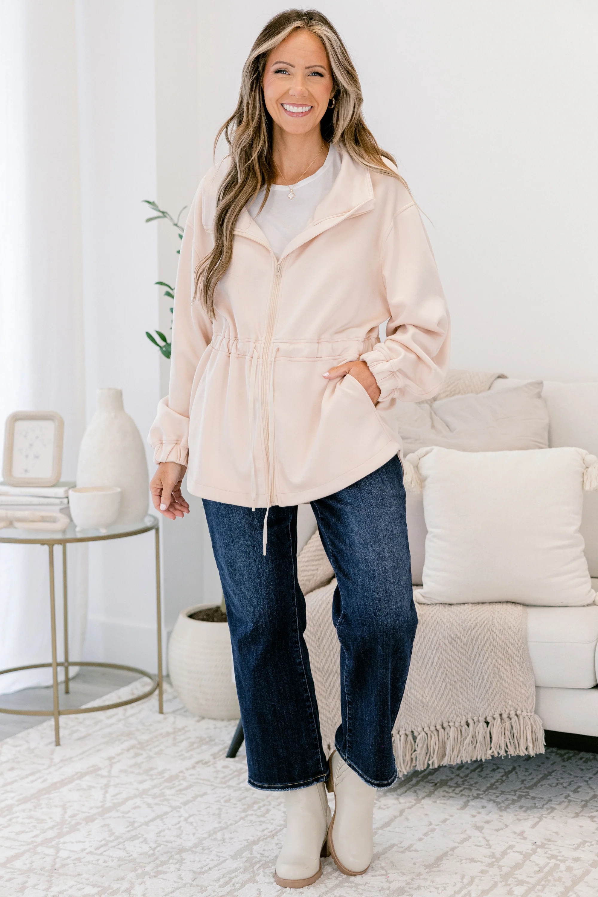 Step Up Jacket, Ivory - Giverhouse