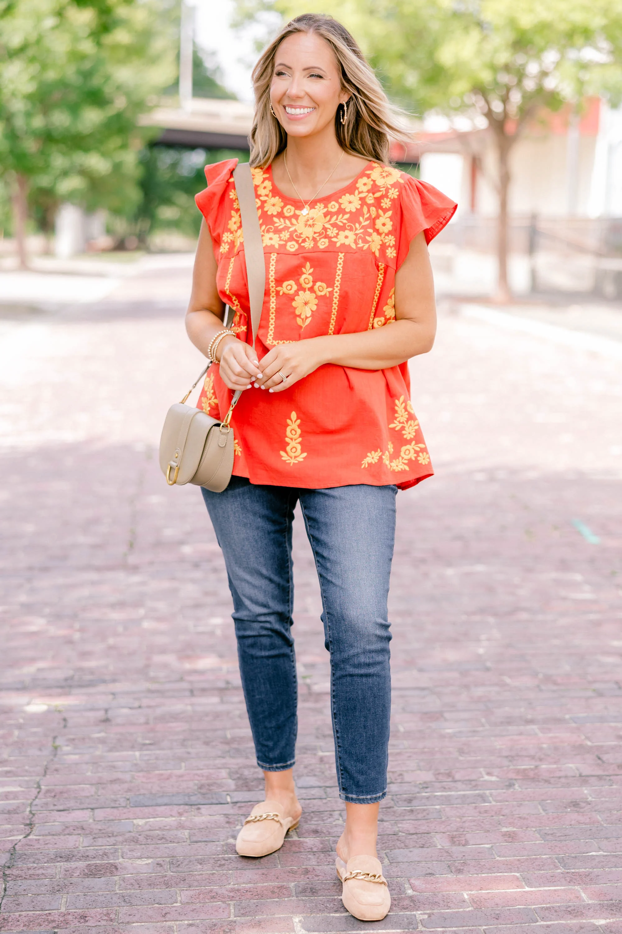 Warmer Breeze Top, Rust Marigold - Giverhouse