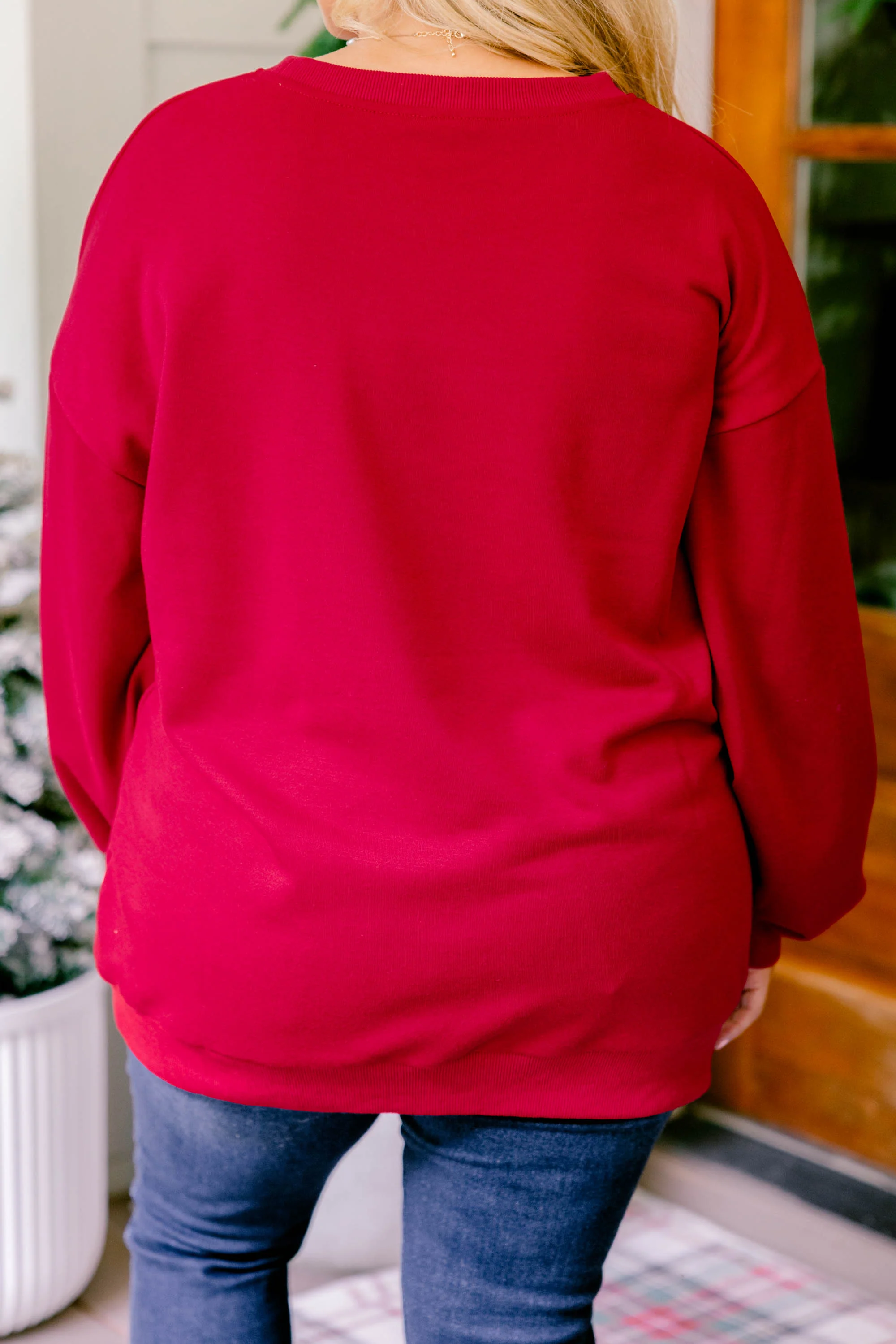 Wrapped With Love Pullover, Red - Giverhouse