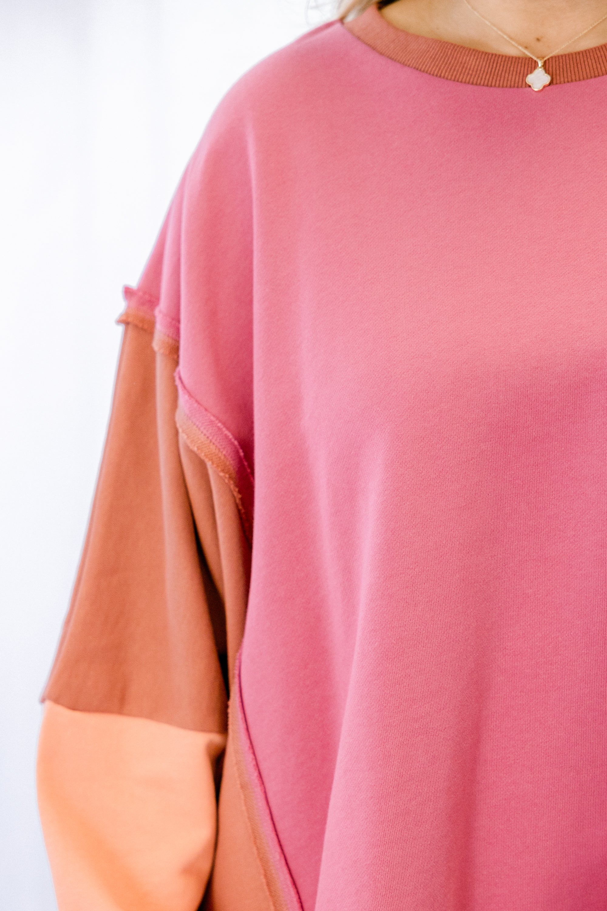 Rising To The Opportunity Pullover, Pink-Brown - Giverhouse