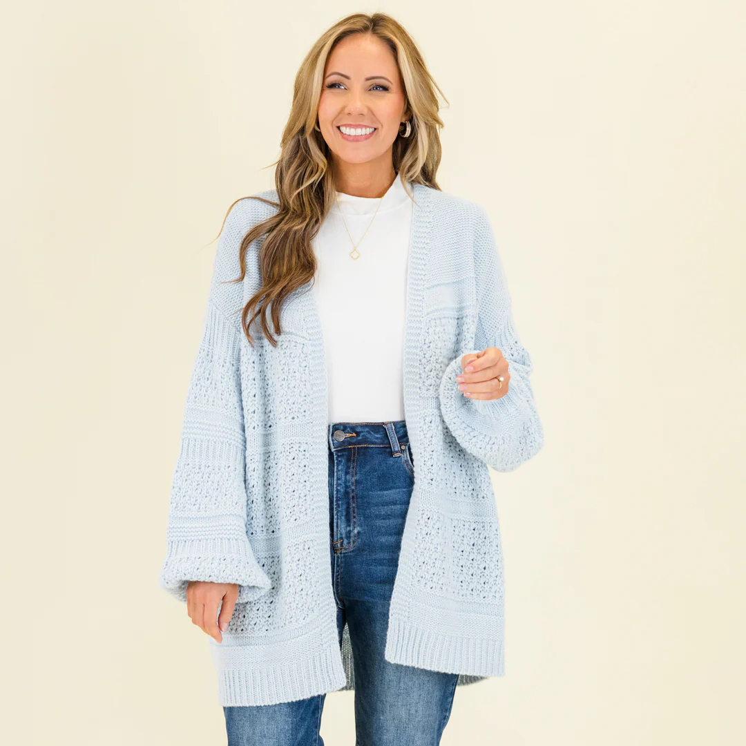 Keepin' Cozy Cardigan, Blue - Giverhouse