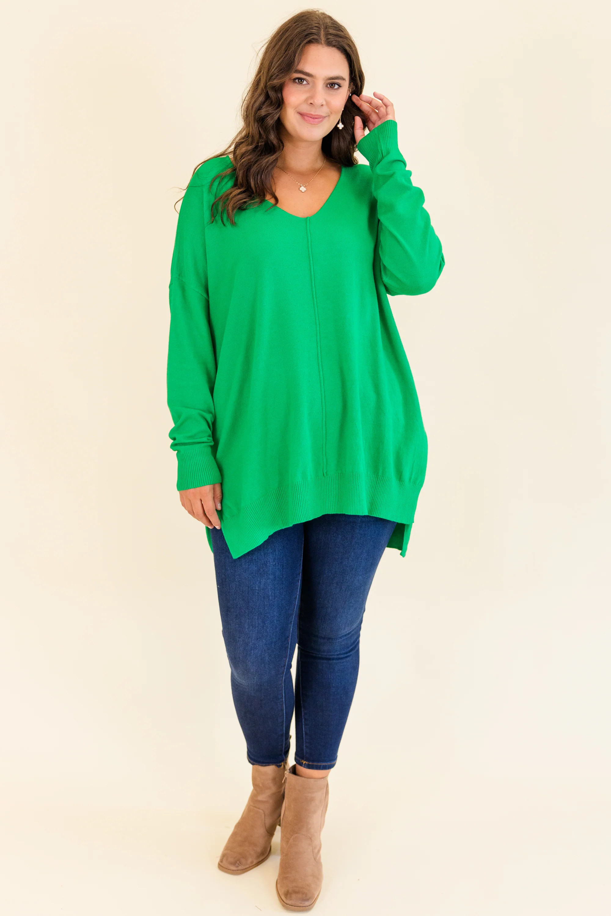 Miss Who I Was Sweater, Kelly Green - Giverhouse