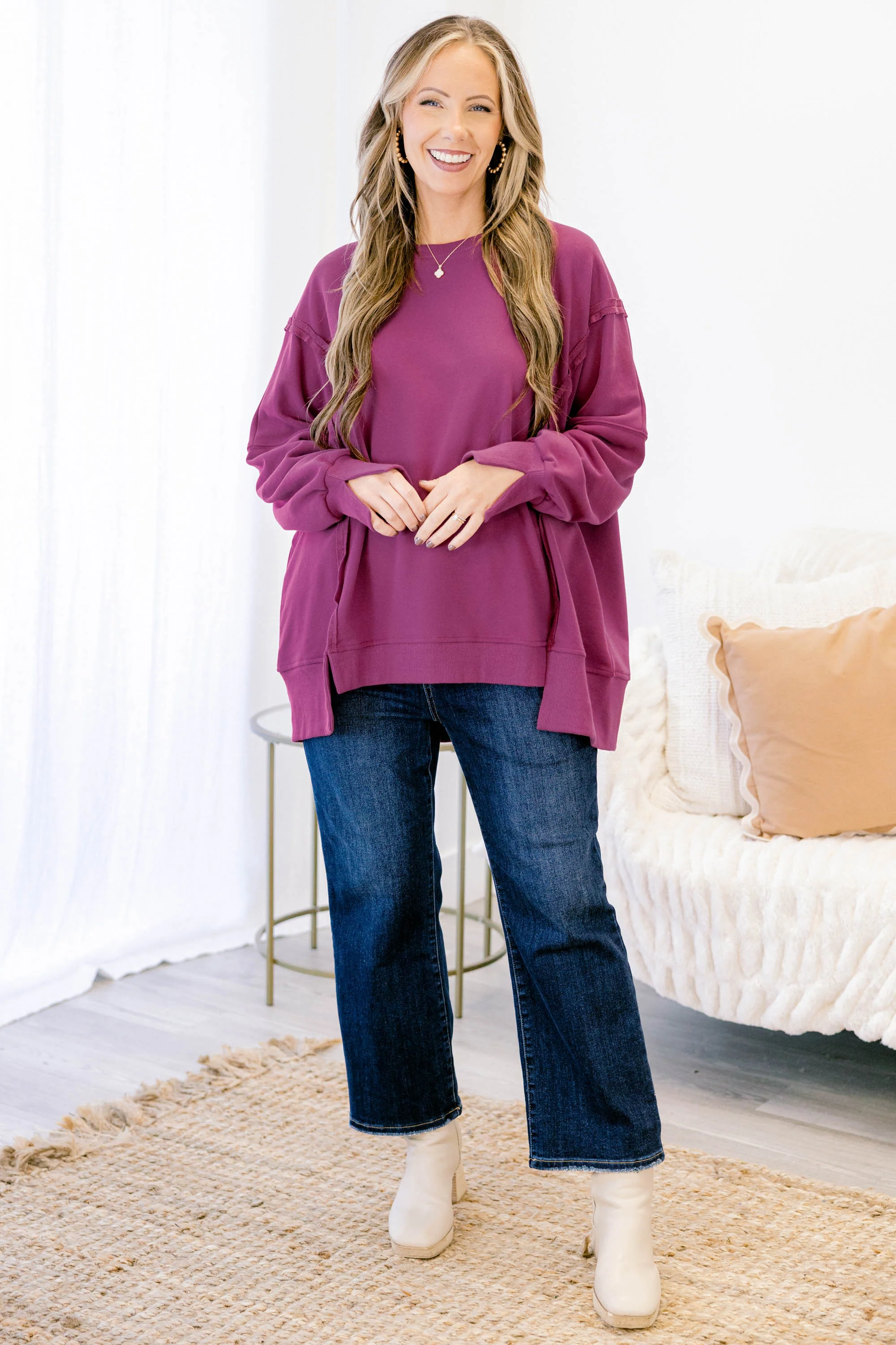 Sunset Glow Pullover, Magenta - Giverhouse