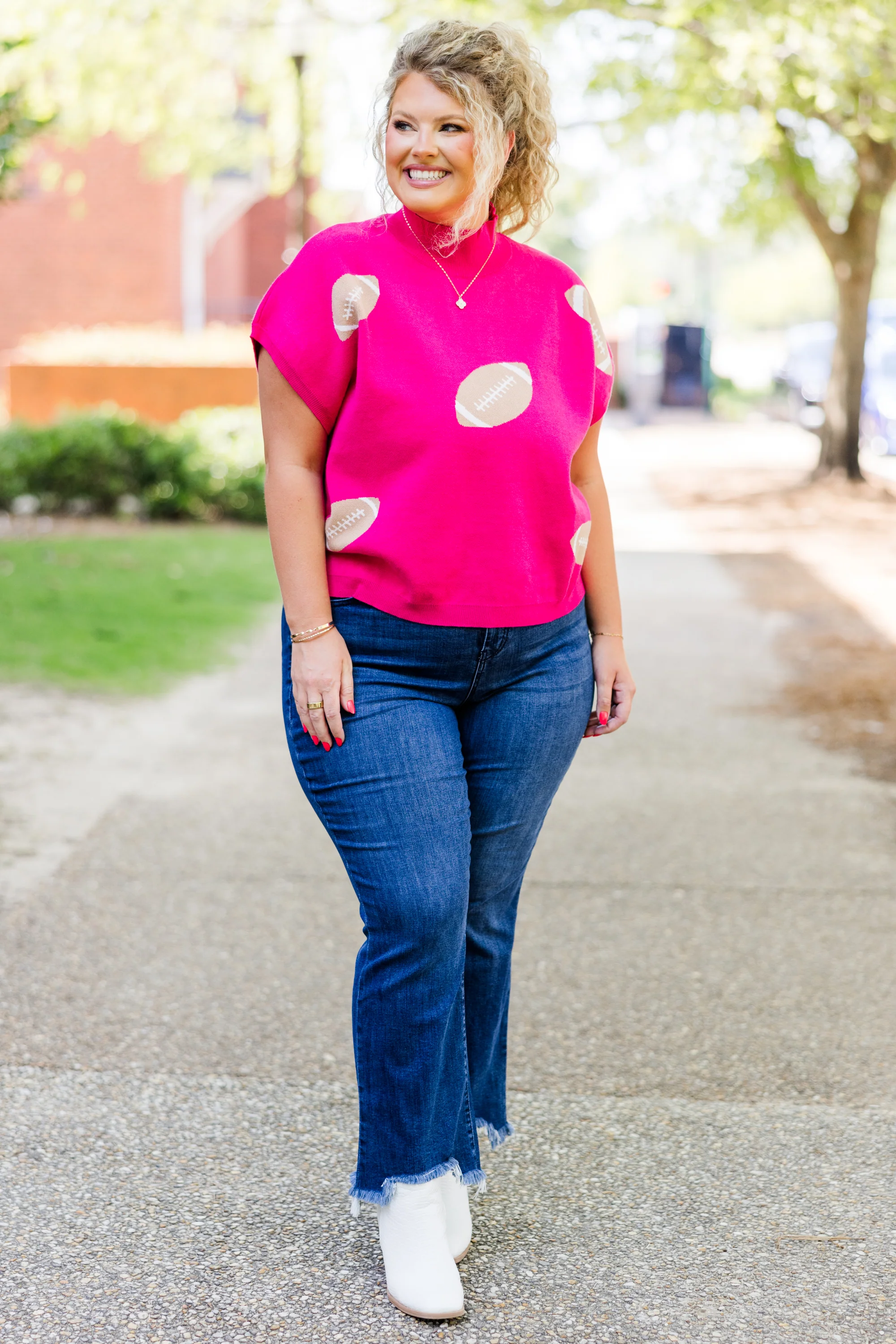 Football Mama Sweater, Pink - Giverhouse