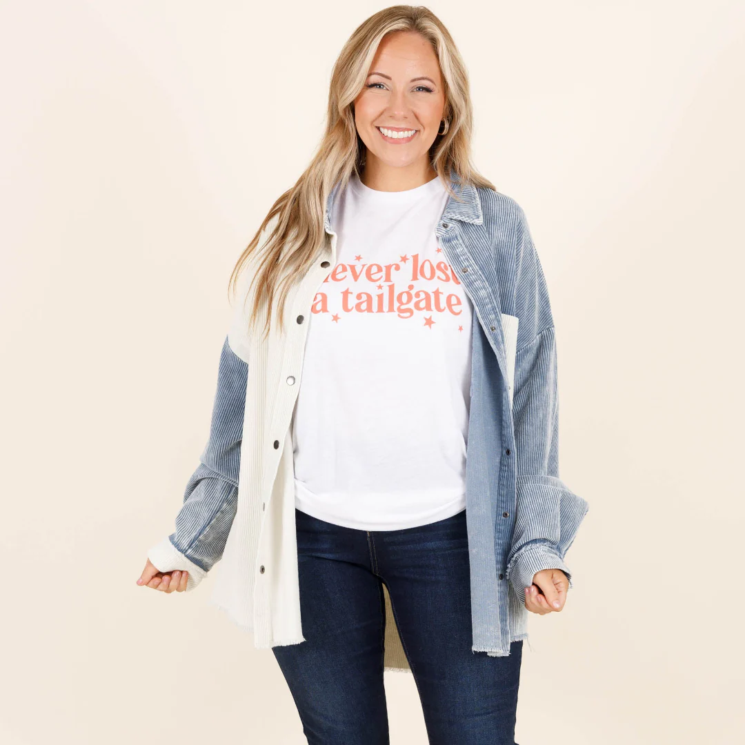 Never Lost A Tailgate Tee, White - Giverhouse