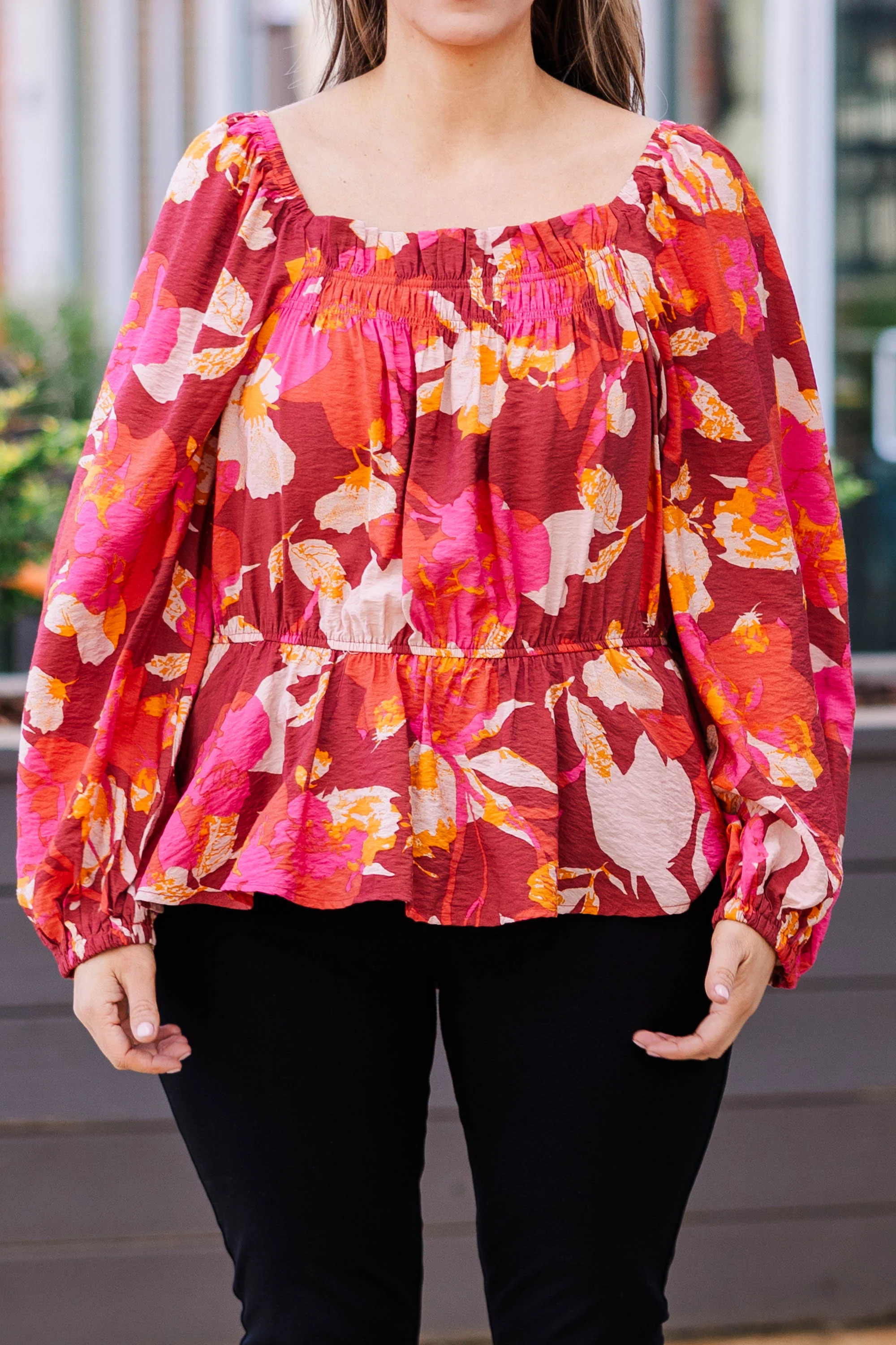 Petal Perfection Blouse, Brick - Giverhouse