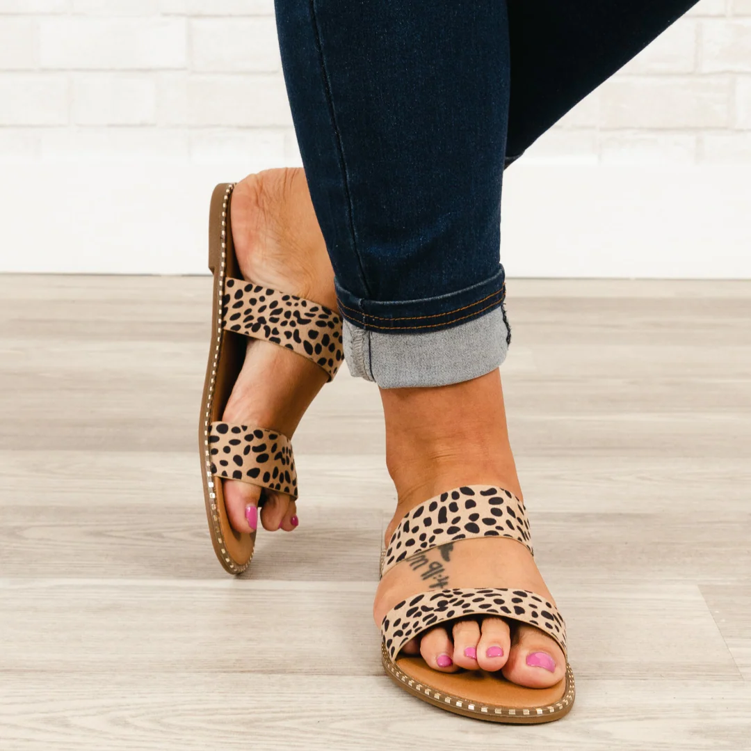 Summer Sippin' Sandals, Cheetah - Giverhouse