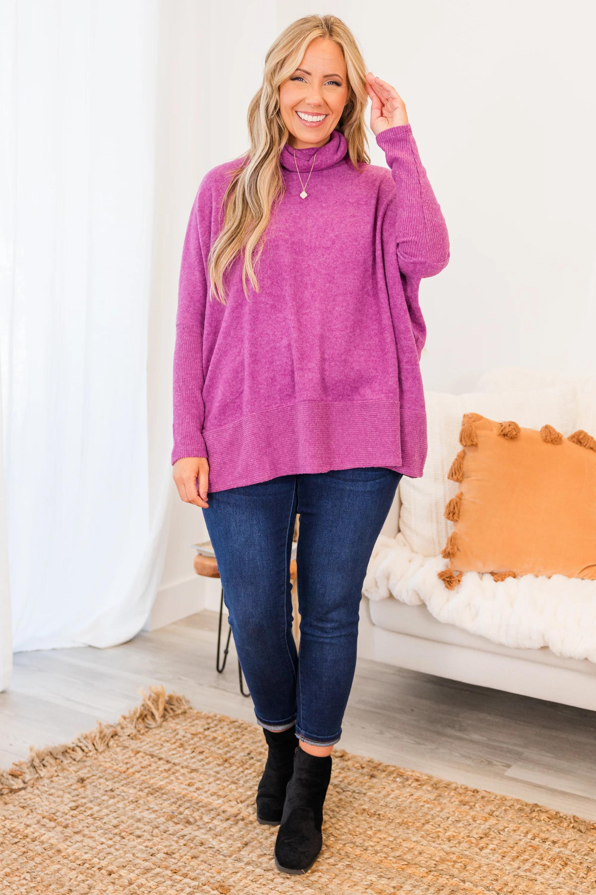 Mind Made Up On You Sweater, Light Plum - Giverhouse