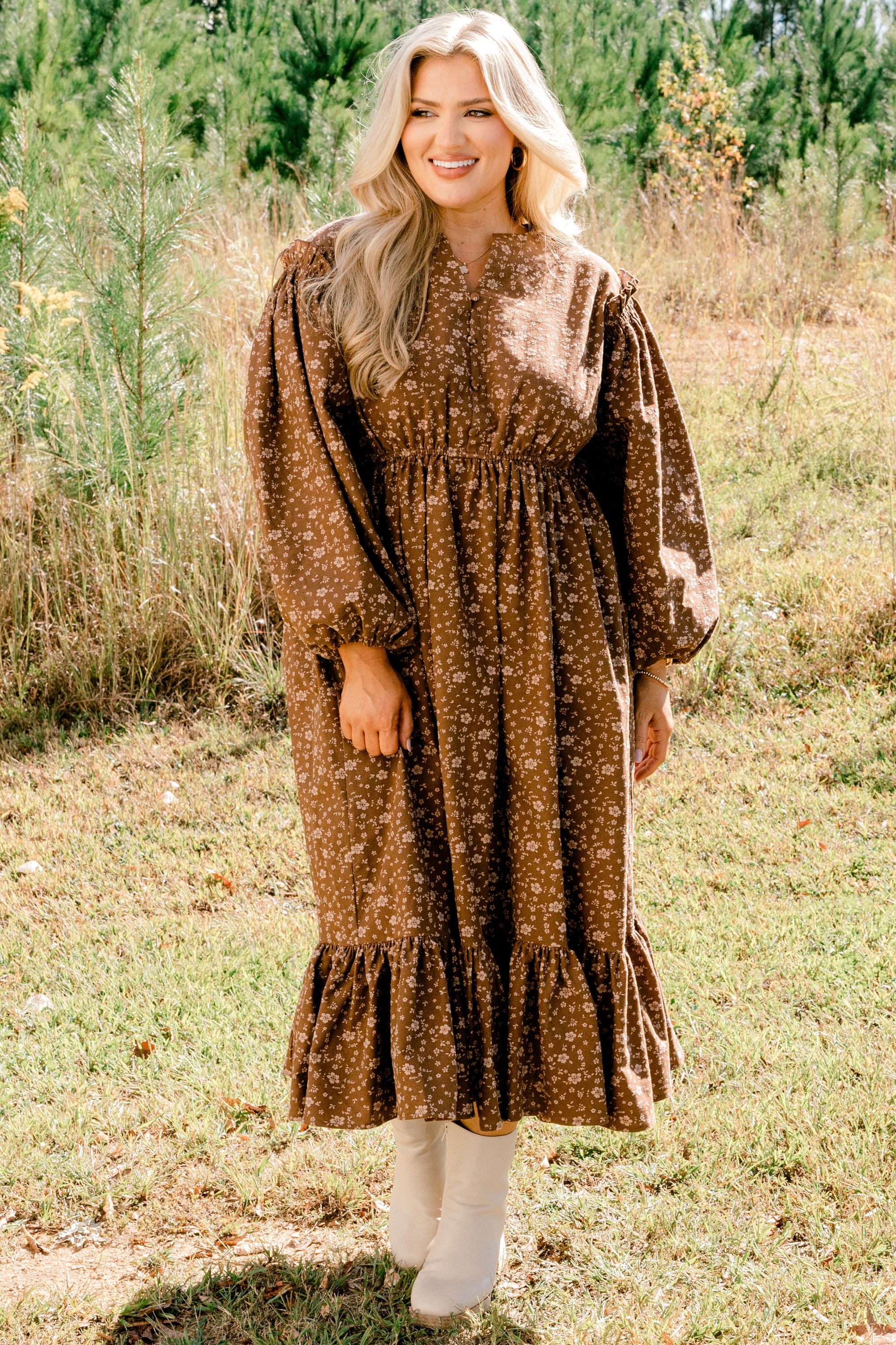 Memorize Today Dress, Brown - Giverhouse