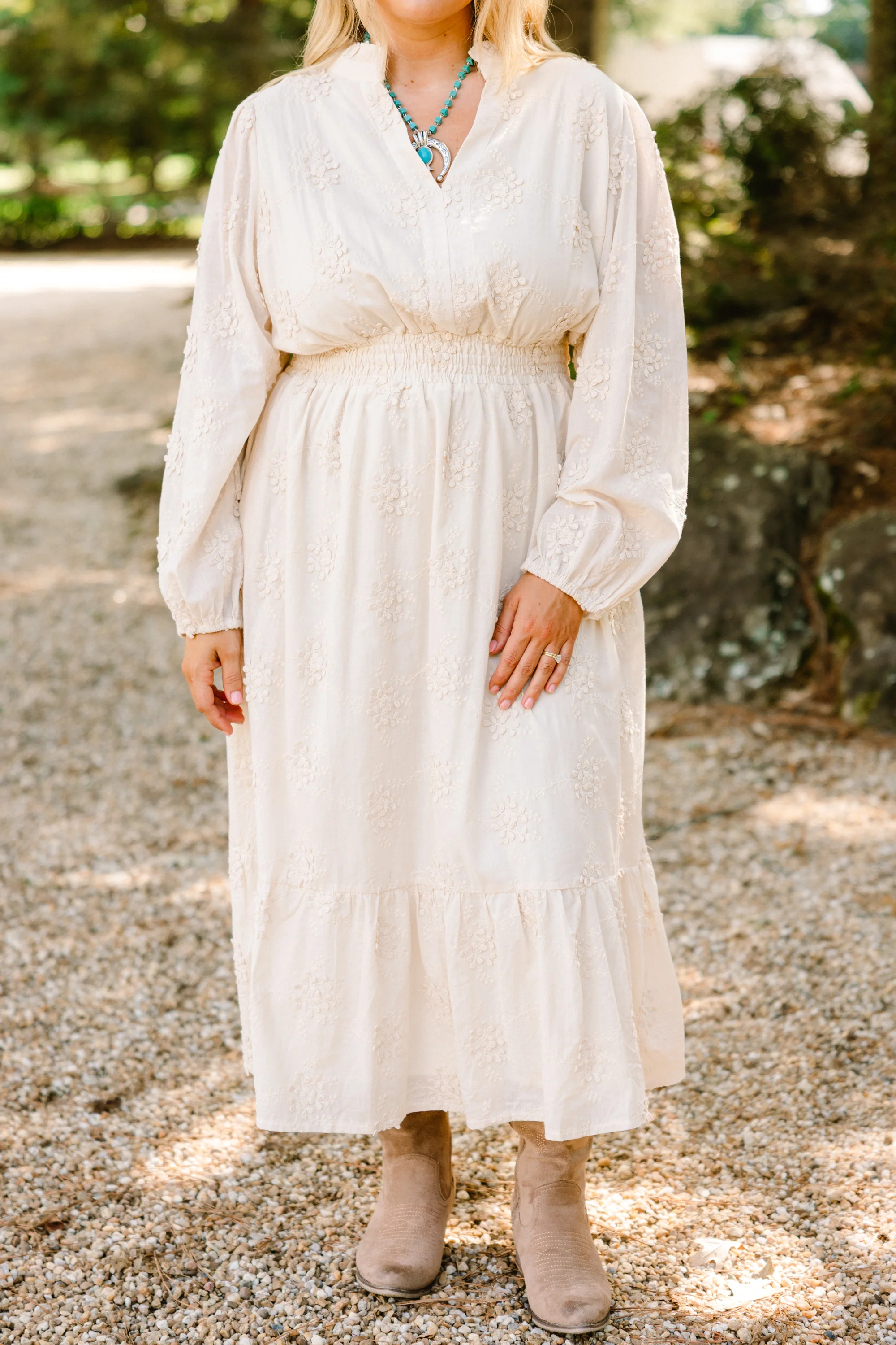 No Need To Rush Dress, Cream - Giverhouse