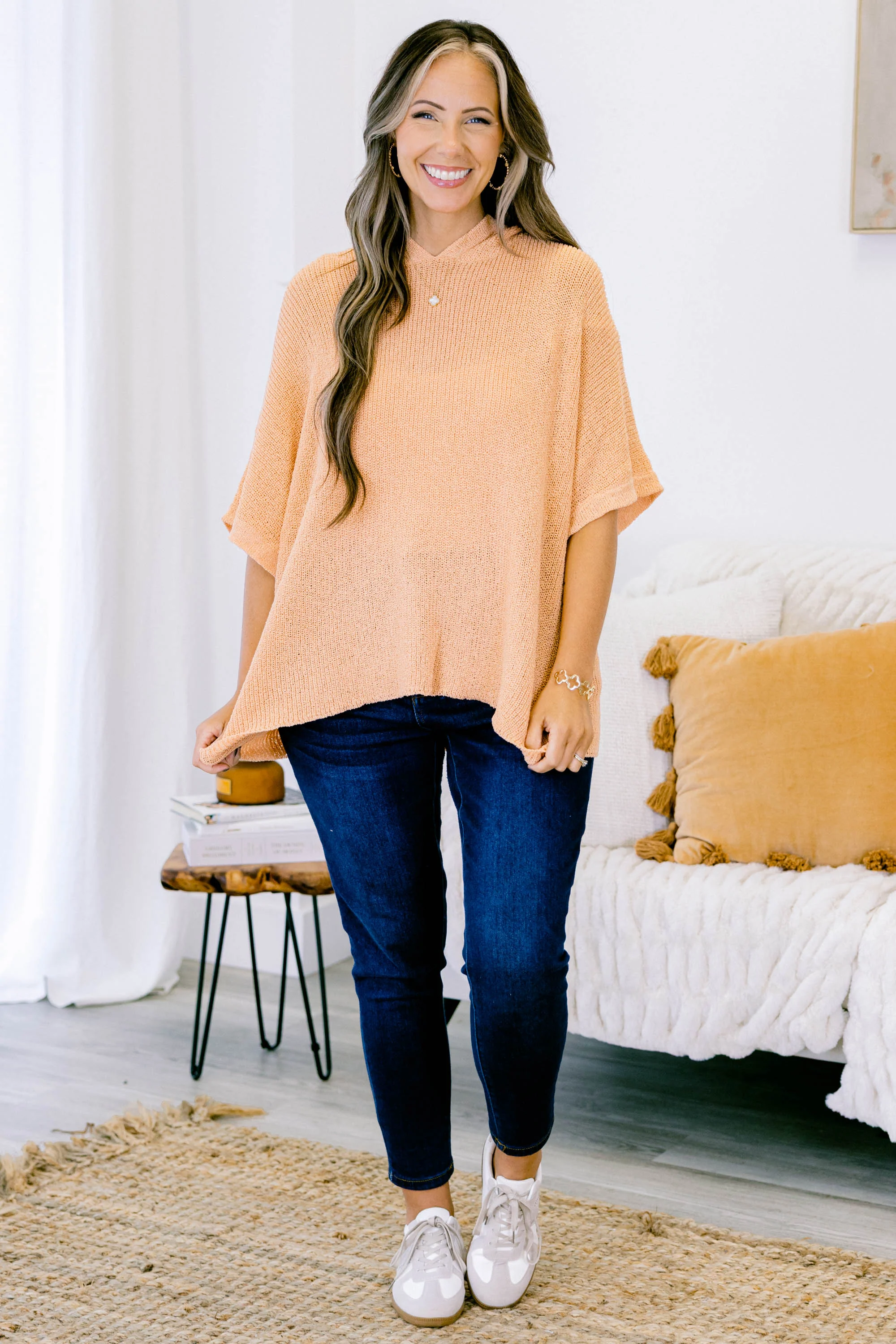 Back To The Tropics Sweater, Papaya - Giverhouse