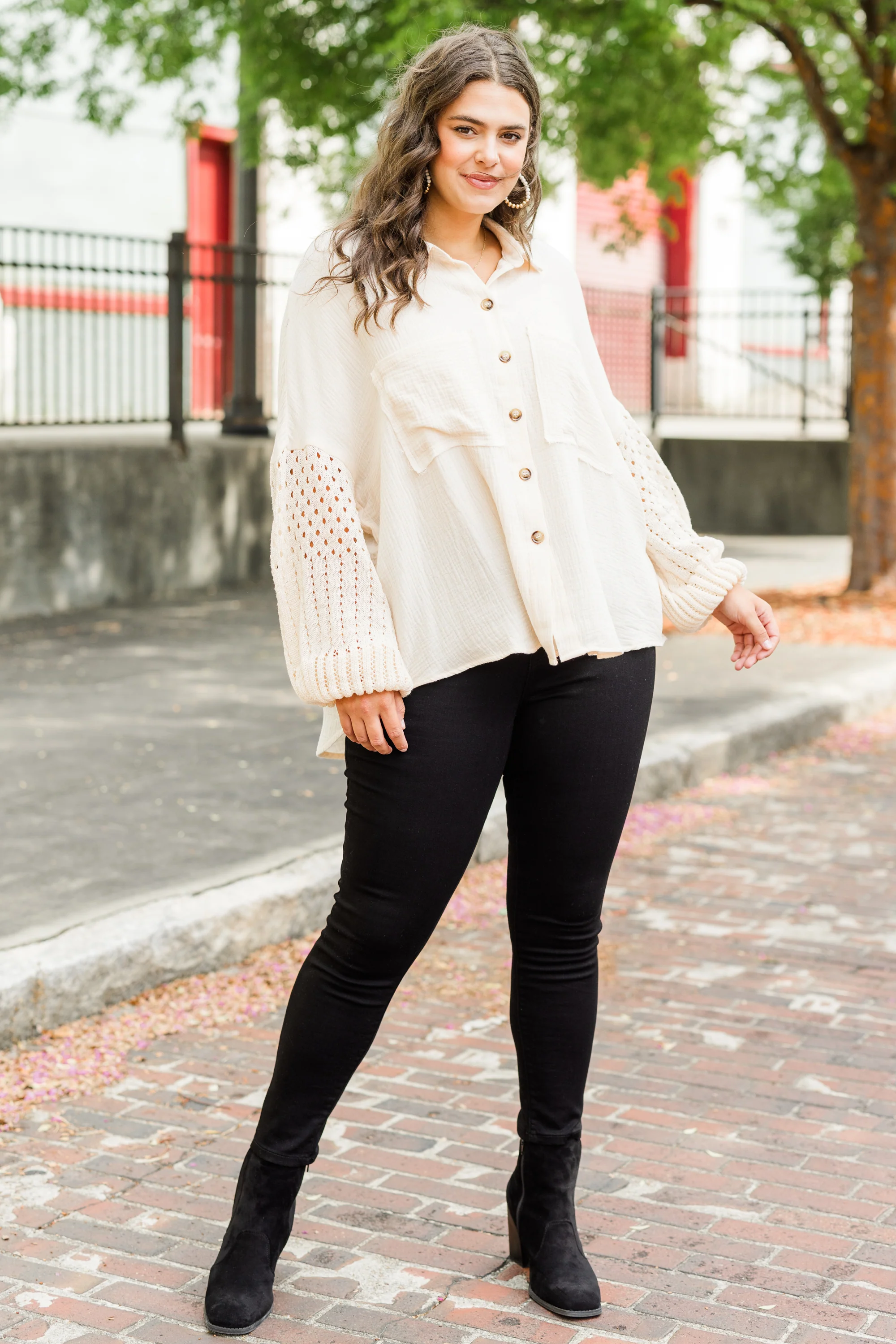 Whispering Petals Top, Cream - Giverhouse