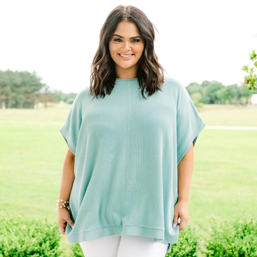 All About Knits Top, Turquoise - Giverhouse