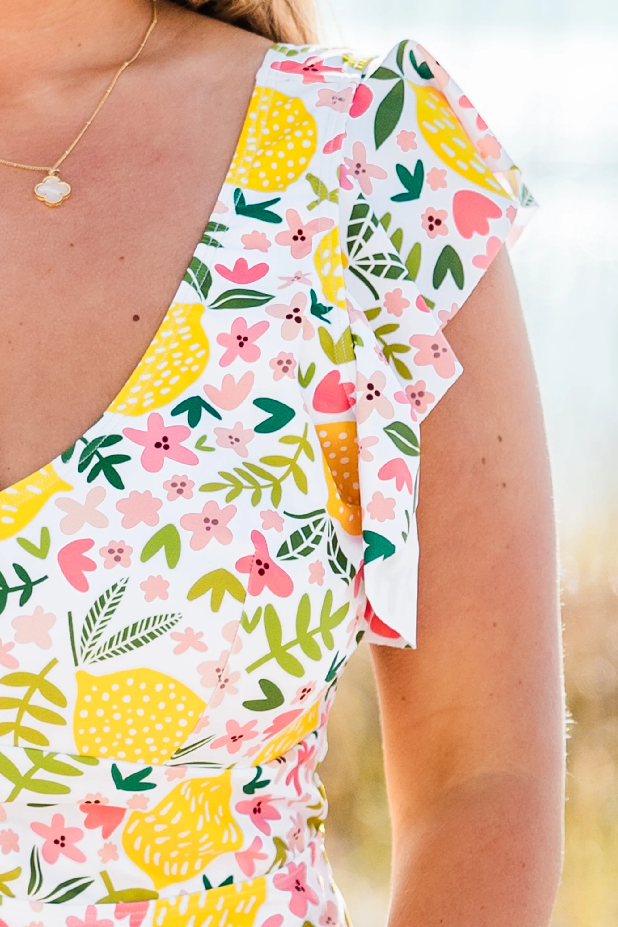 Spending My PTO Swimsuit, Lemon Floral - Giverhouse