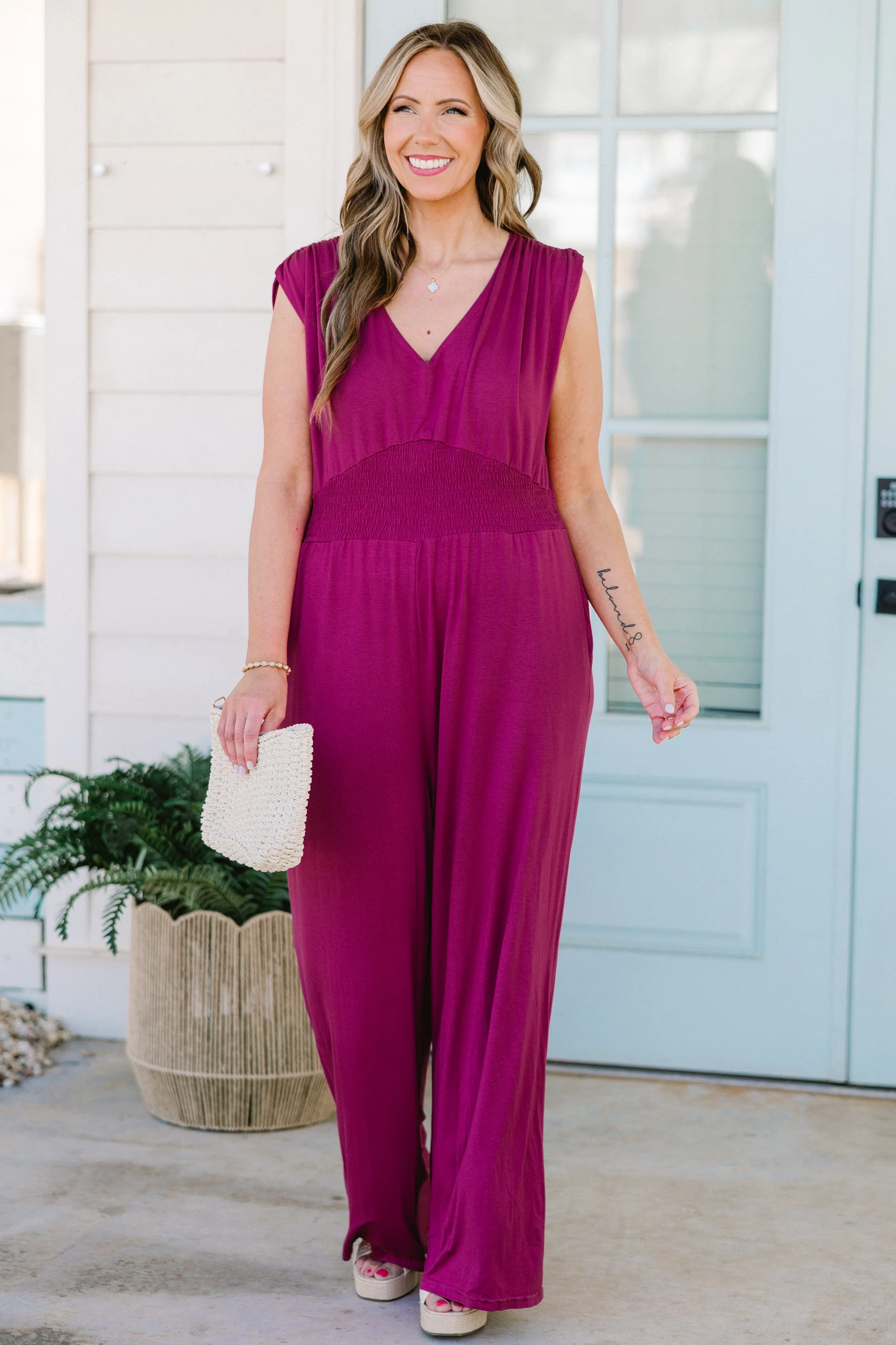 Makin' Me Blush Jumpsuit, Purple - Giverhouse