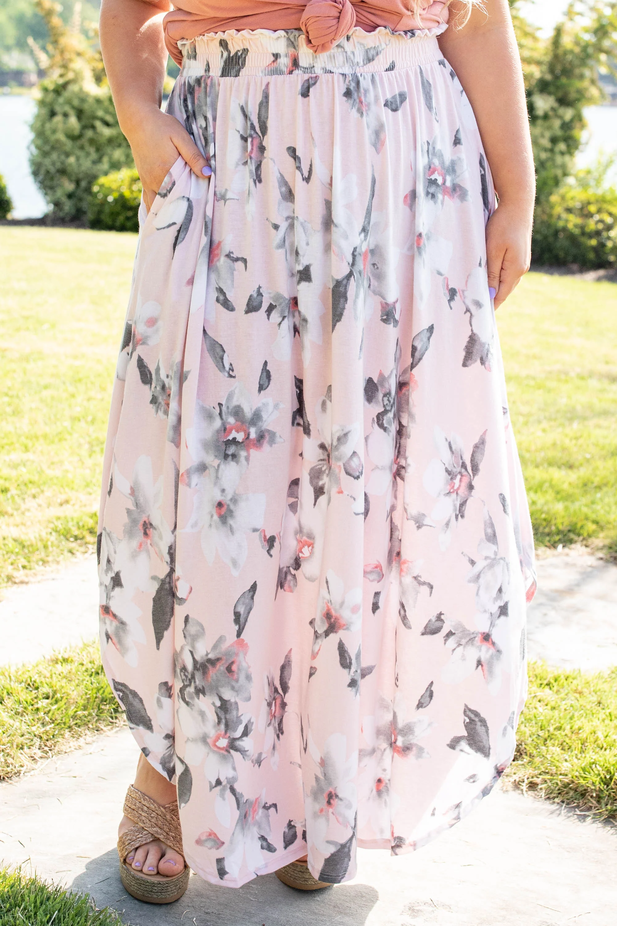 Along The Bay Maxi Skirt, Blush - Giverhouse