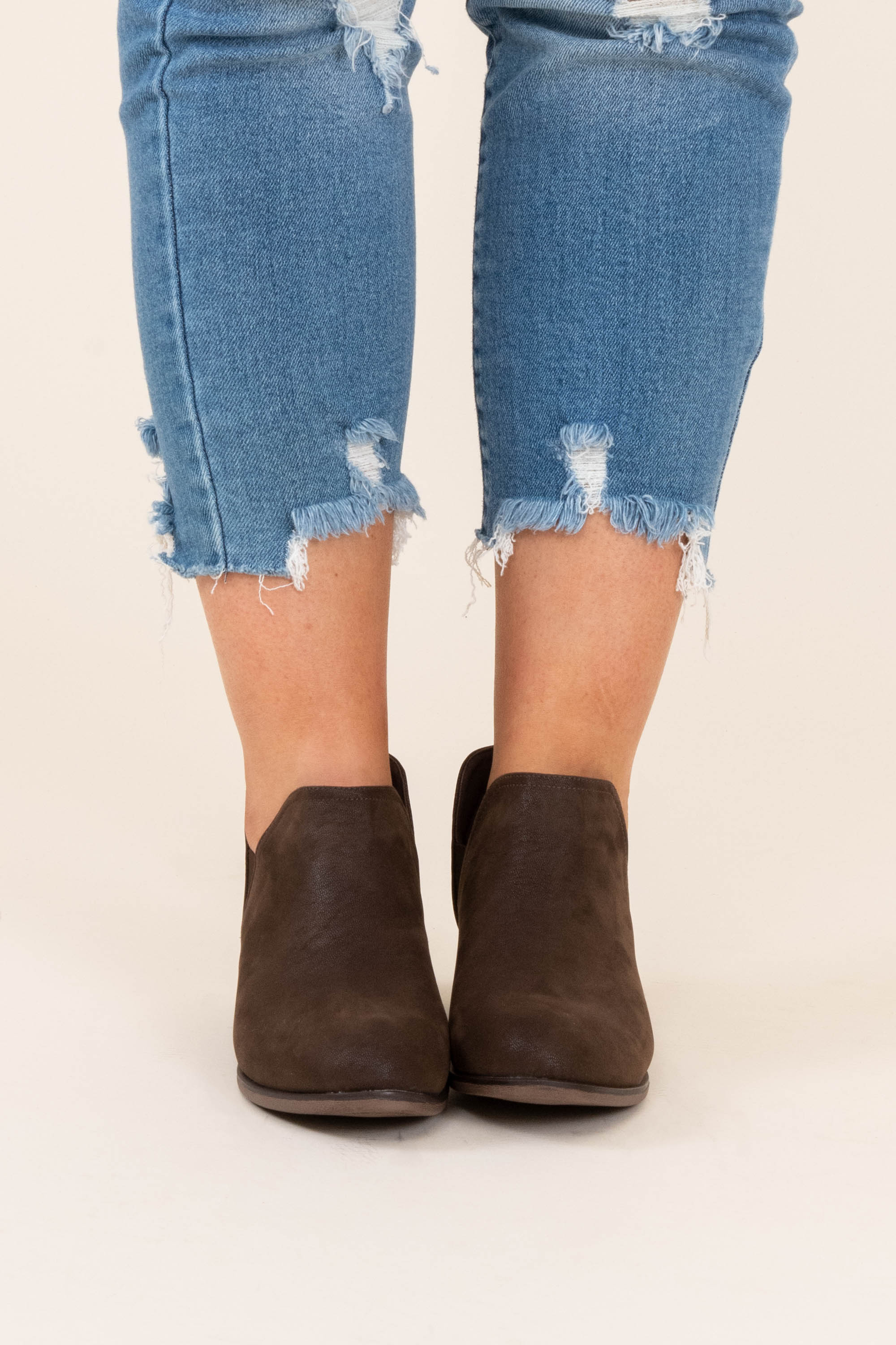 Foot In The Door Booties, Brown - Giverhouse