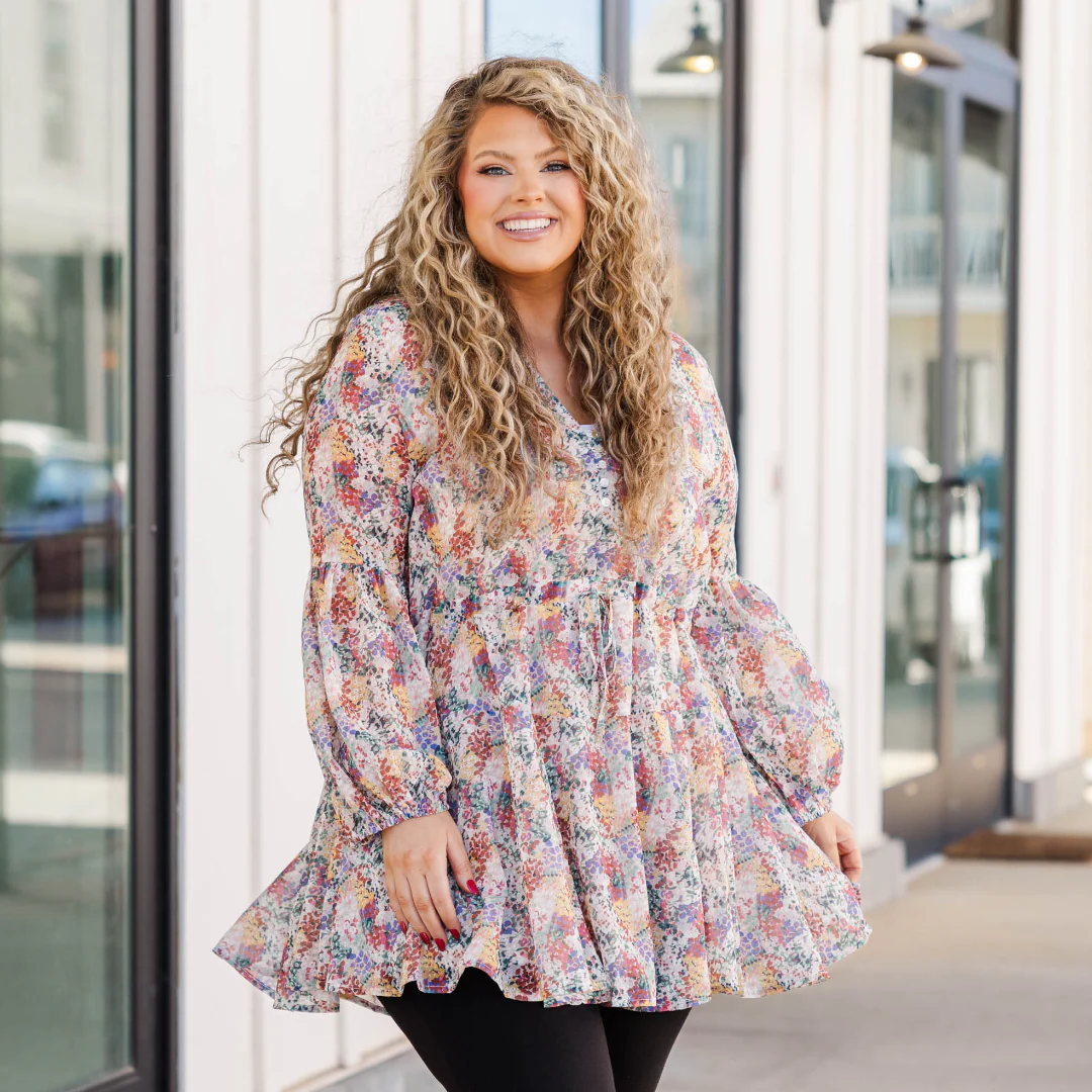 Breath Of Fresh Flare Tunic, Tan - Giverhouse