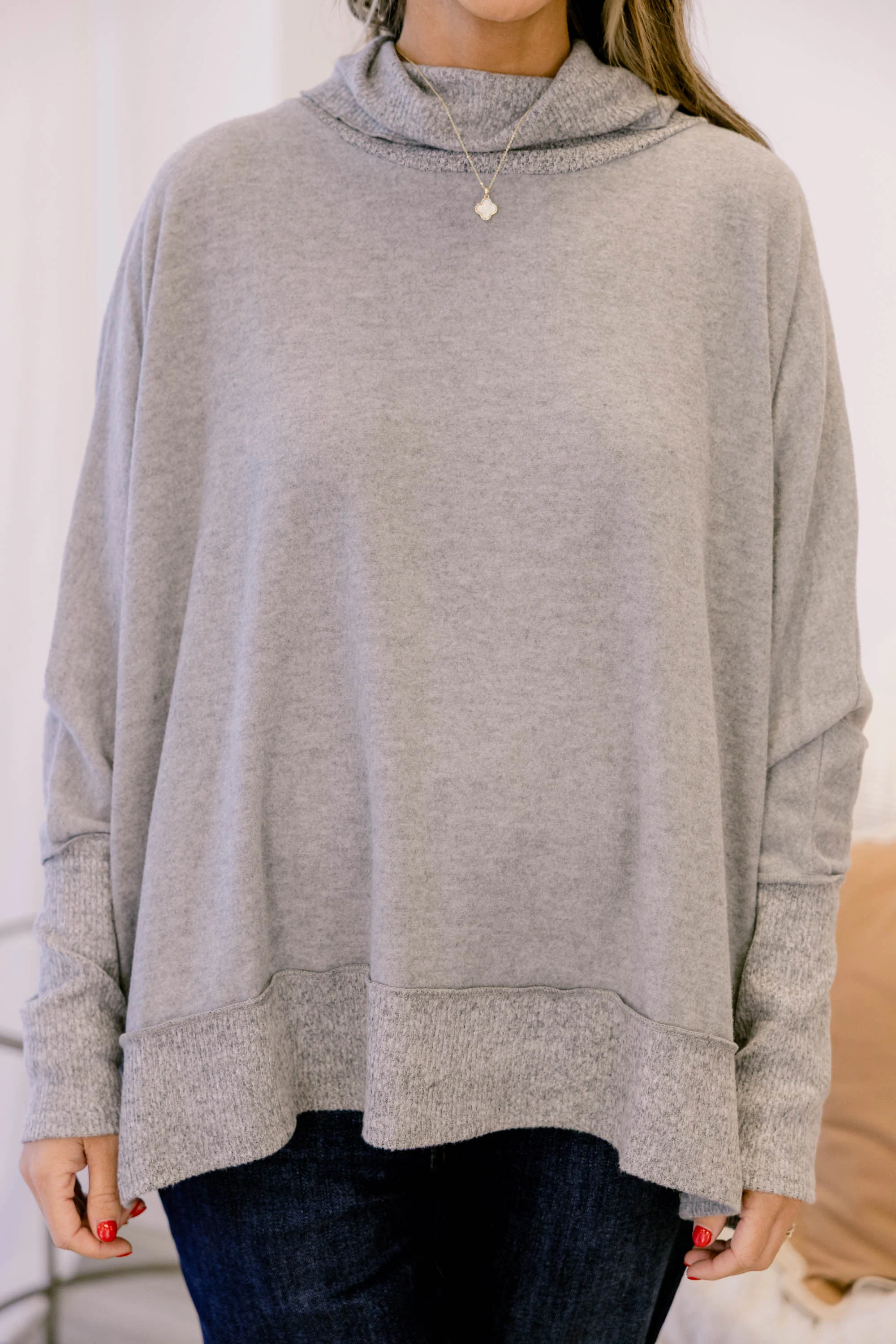 Working Late Top, Gray - Giverhouse