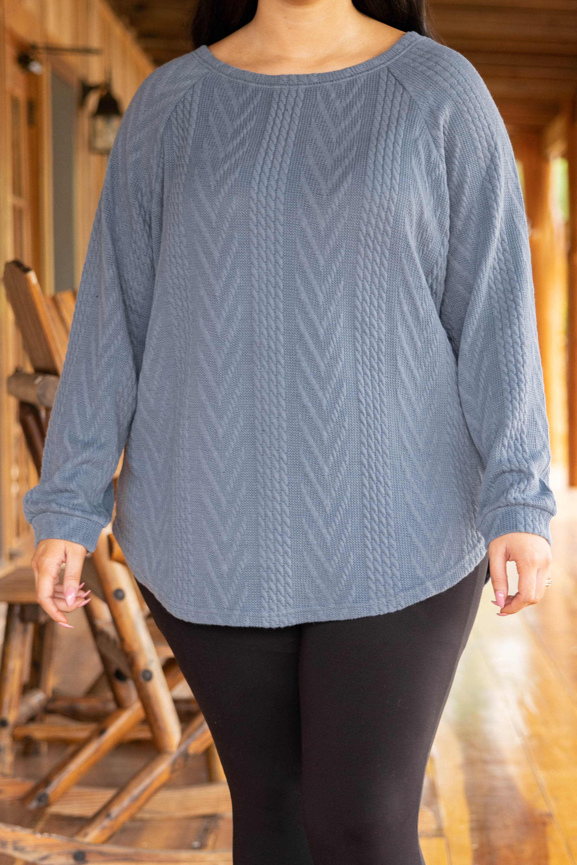 Slouchy Cableknit, Indy Blue - Giverhouse