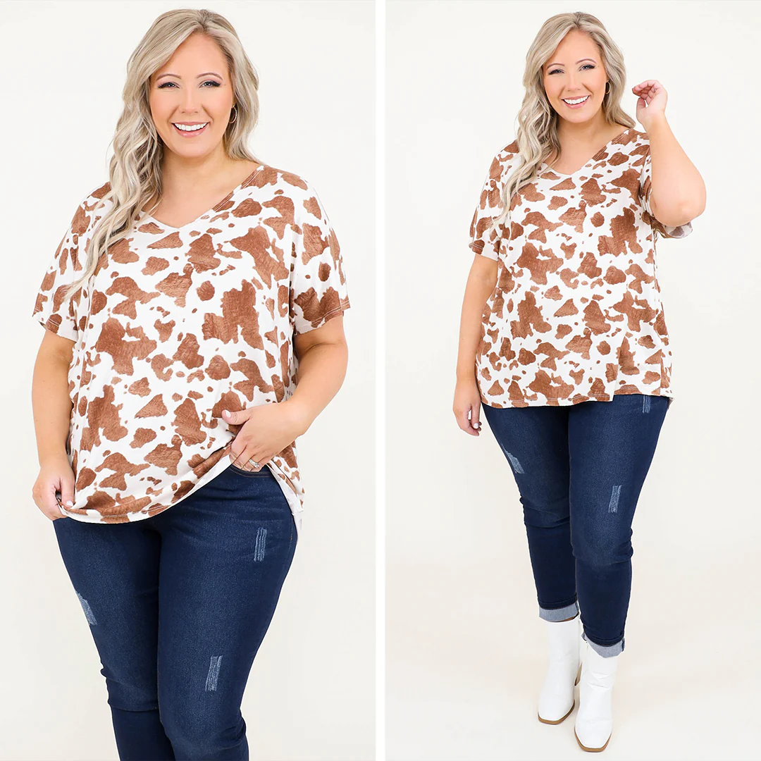 South Of The Border Top, Mocha - Giverhouse