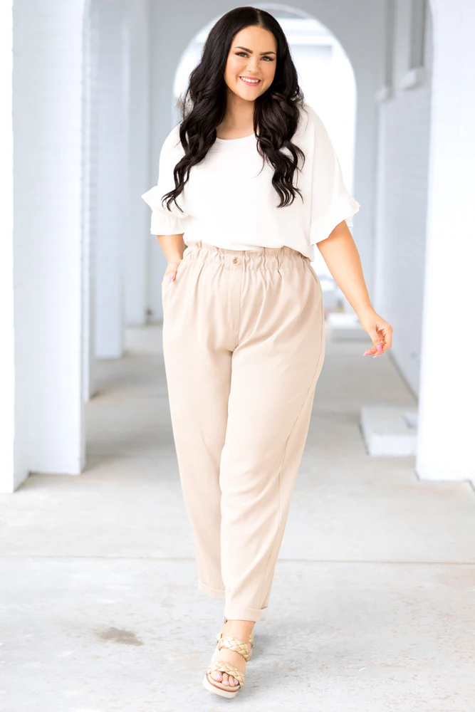 Single Step Pants, Taupe - Giverhouse