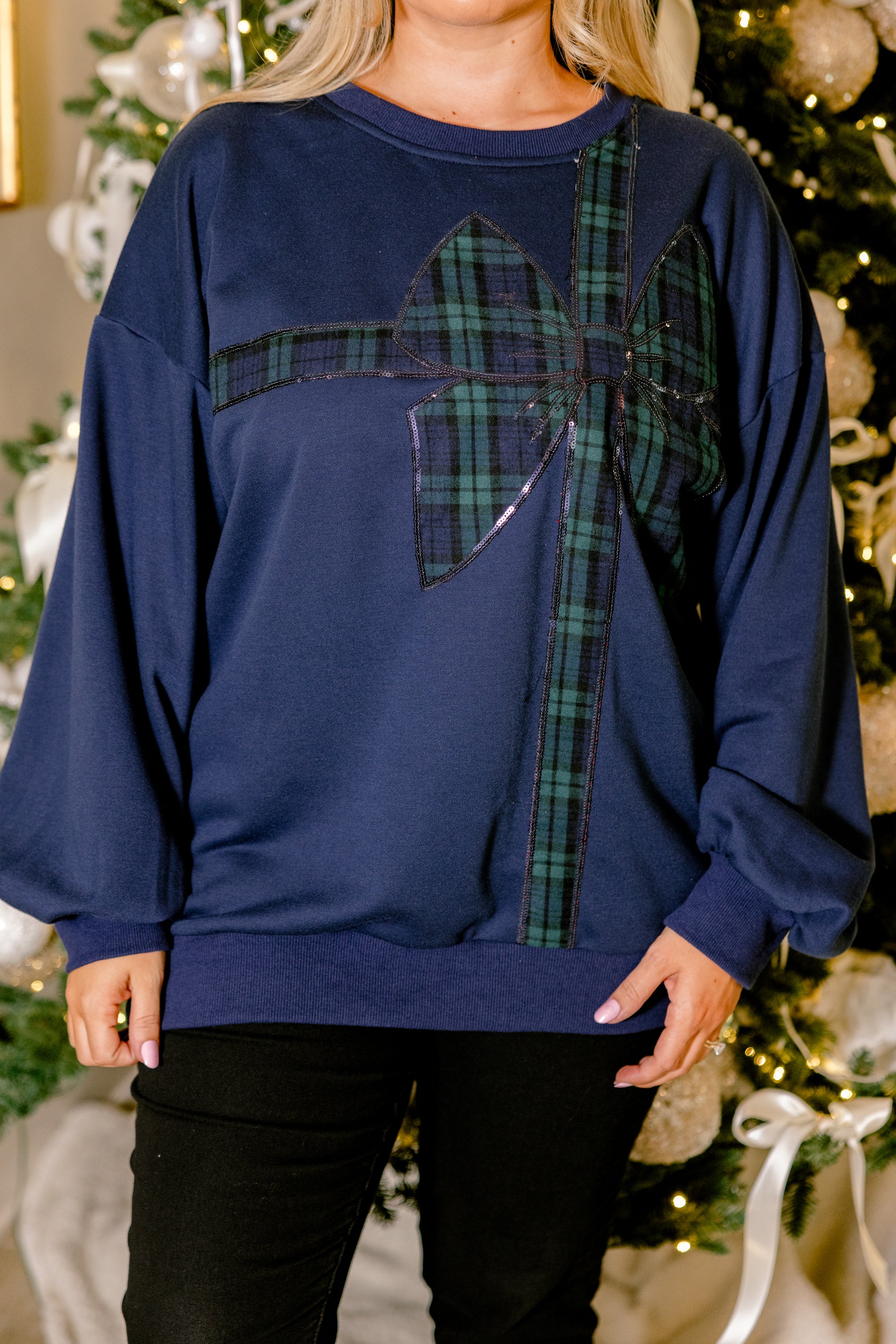 Wrapped With Love Pullover, Navy - Giverhouse