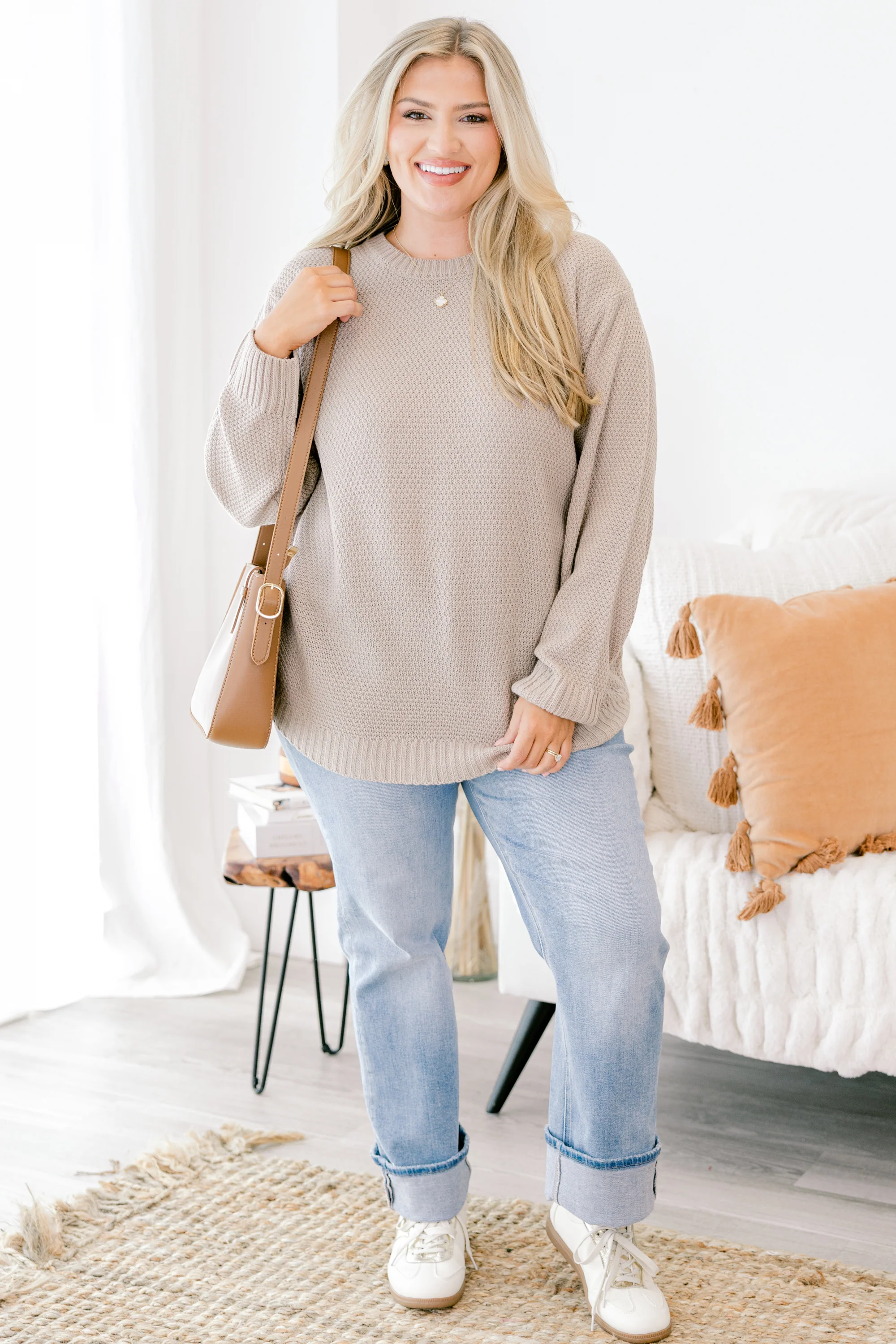 Fully Committed Sweater, Light Mocha - Giverhouse