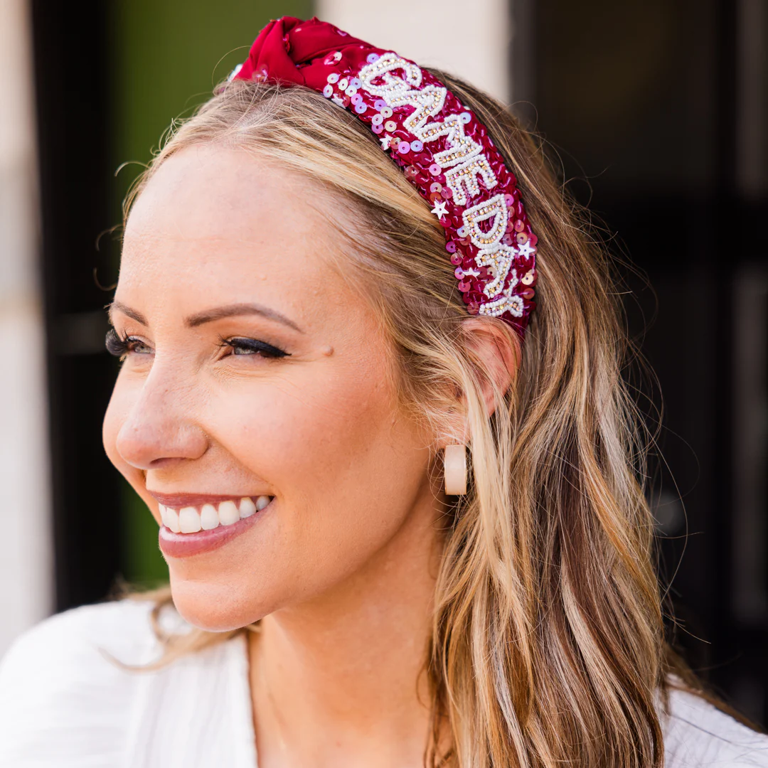 A Win Is A Win Headband, Burgundy-White - Giverhouse