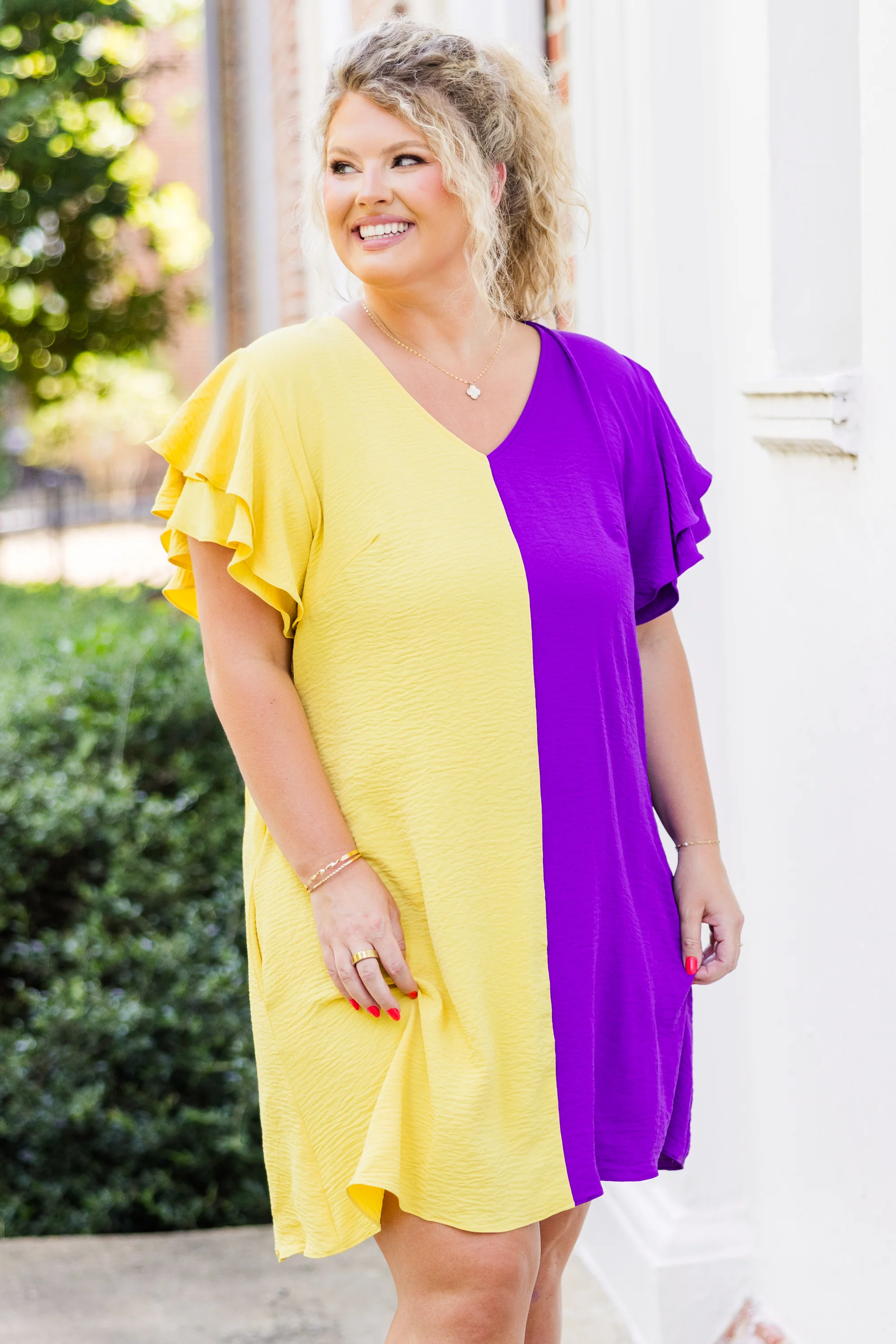 Saturday Best Dress, Yellow-Purple - Giverhouse
