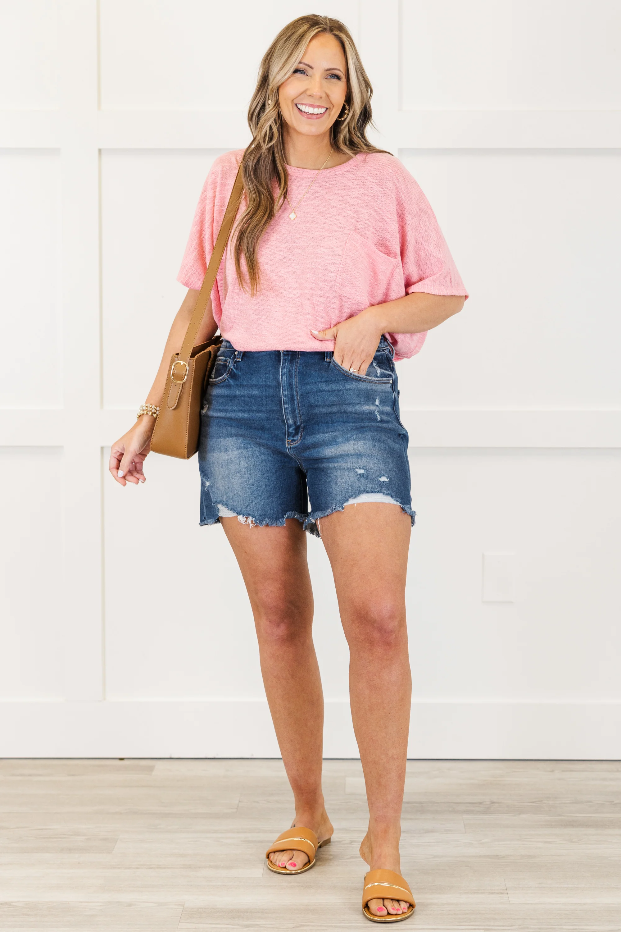 Lunch In The City Shorts, Dark Wash - Giverhouse