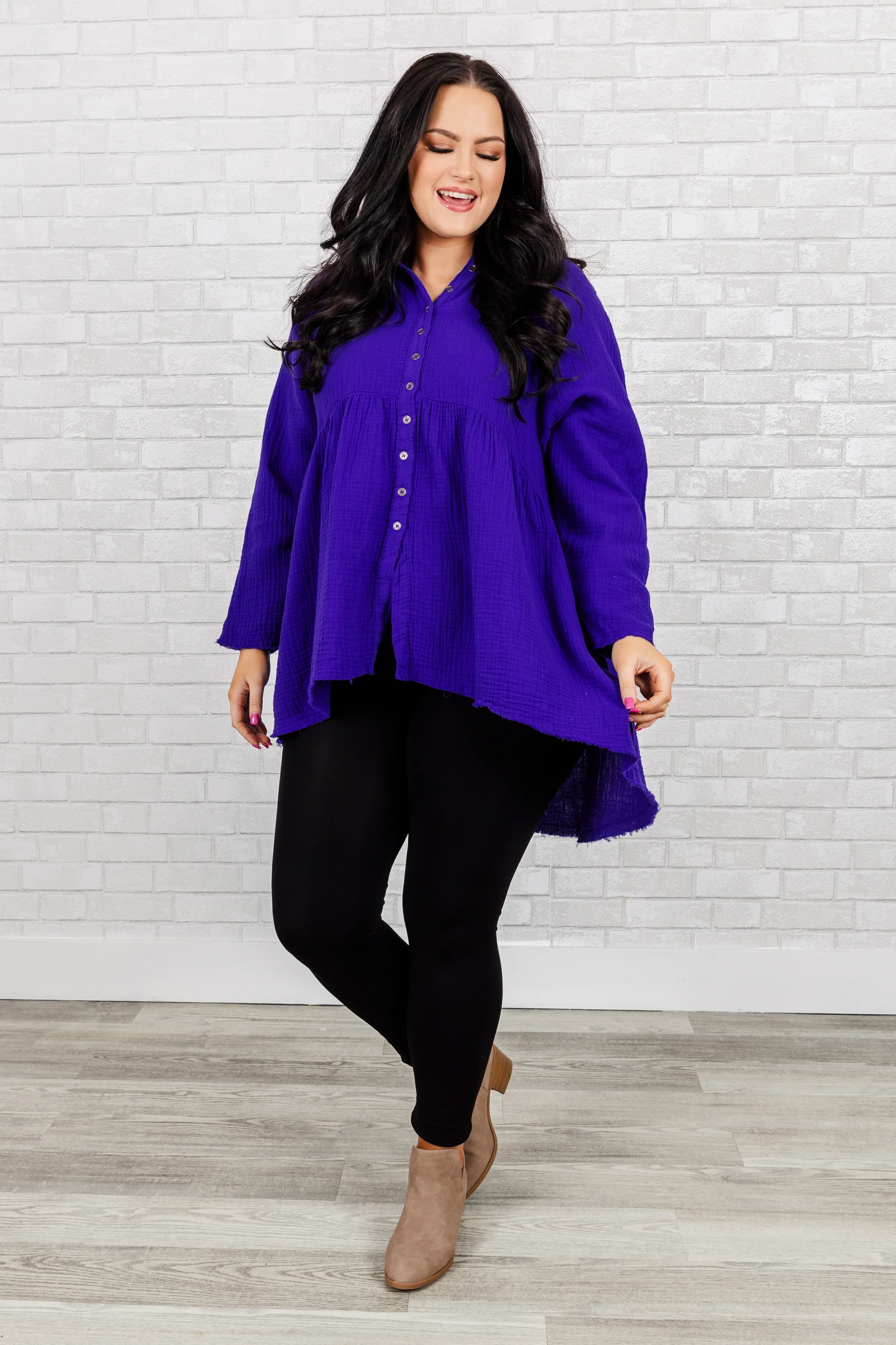 Stuck In Her Daydream Top, Bright Blue - Giverhouse