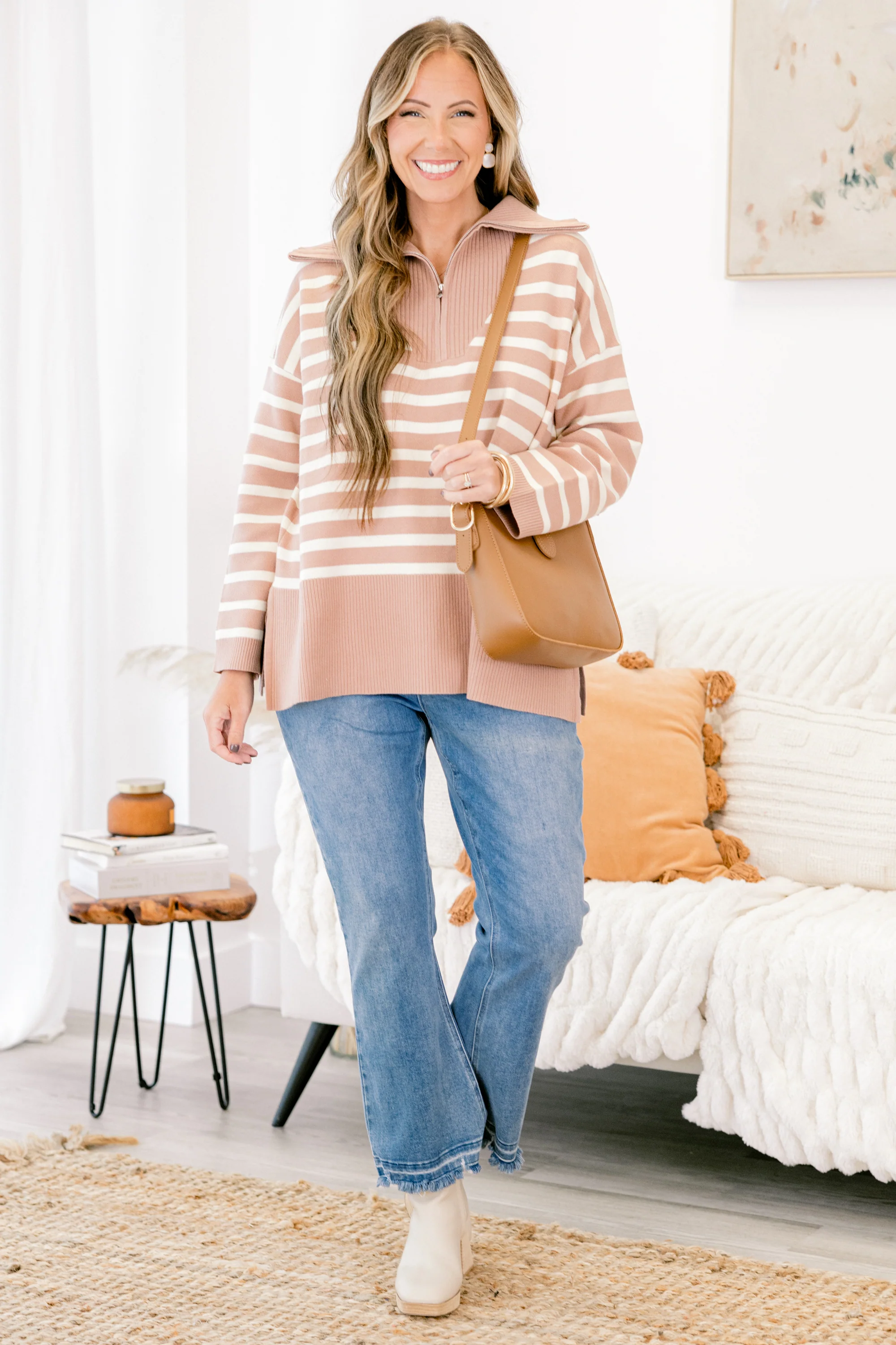 Sweet Stripes Sweater, Natural - Giverhouse