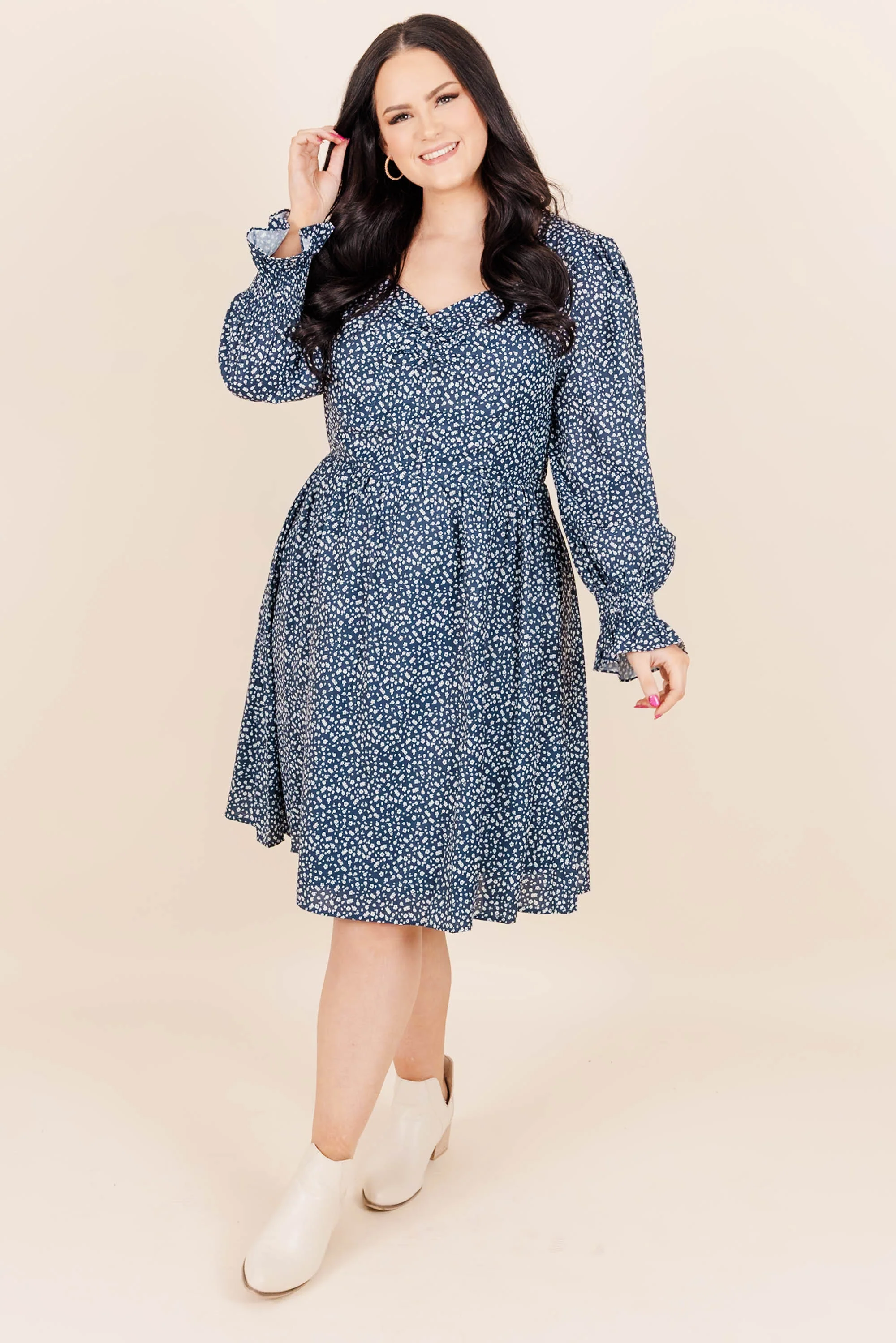 Dancing With Our Hands Tied Dress, Navy - Giverhouse
