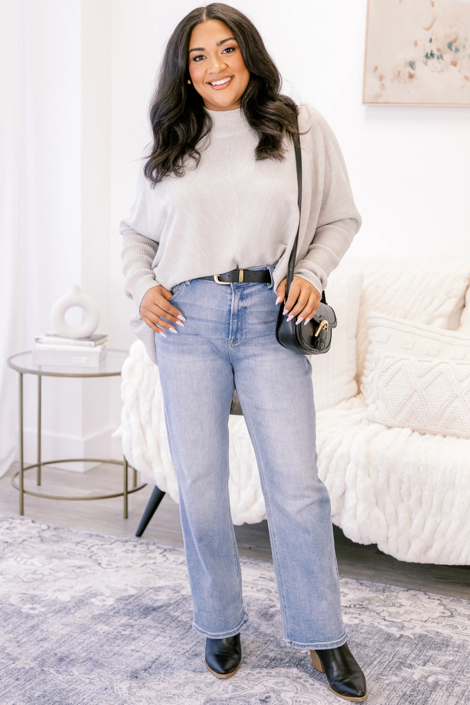 Thinking Of Us Tunic, Light Gray - Giverhouse