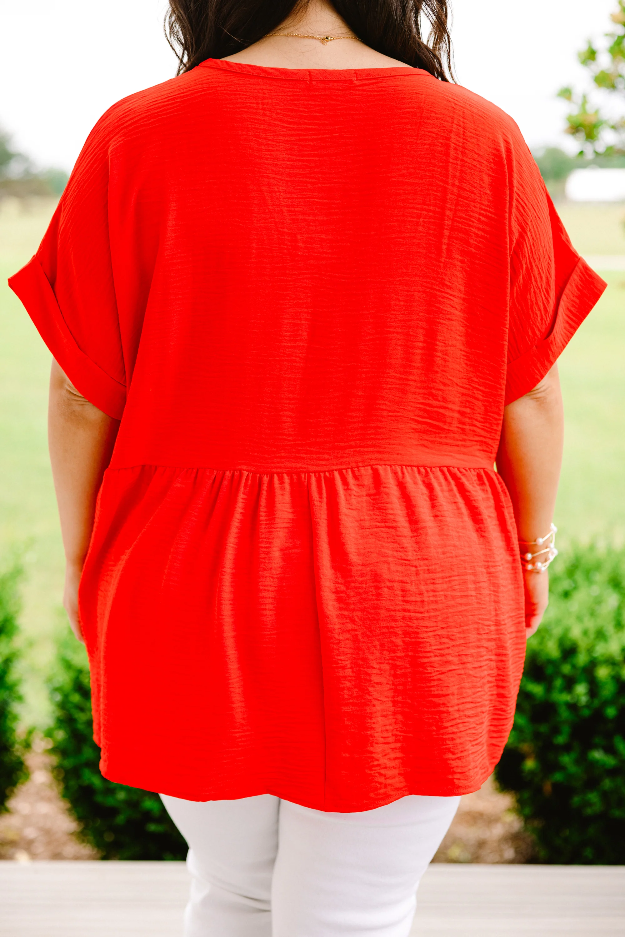 Wide Eyed Gaze Top, Tomato - Giverhouse