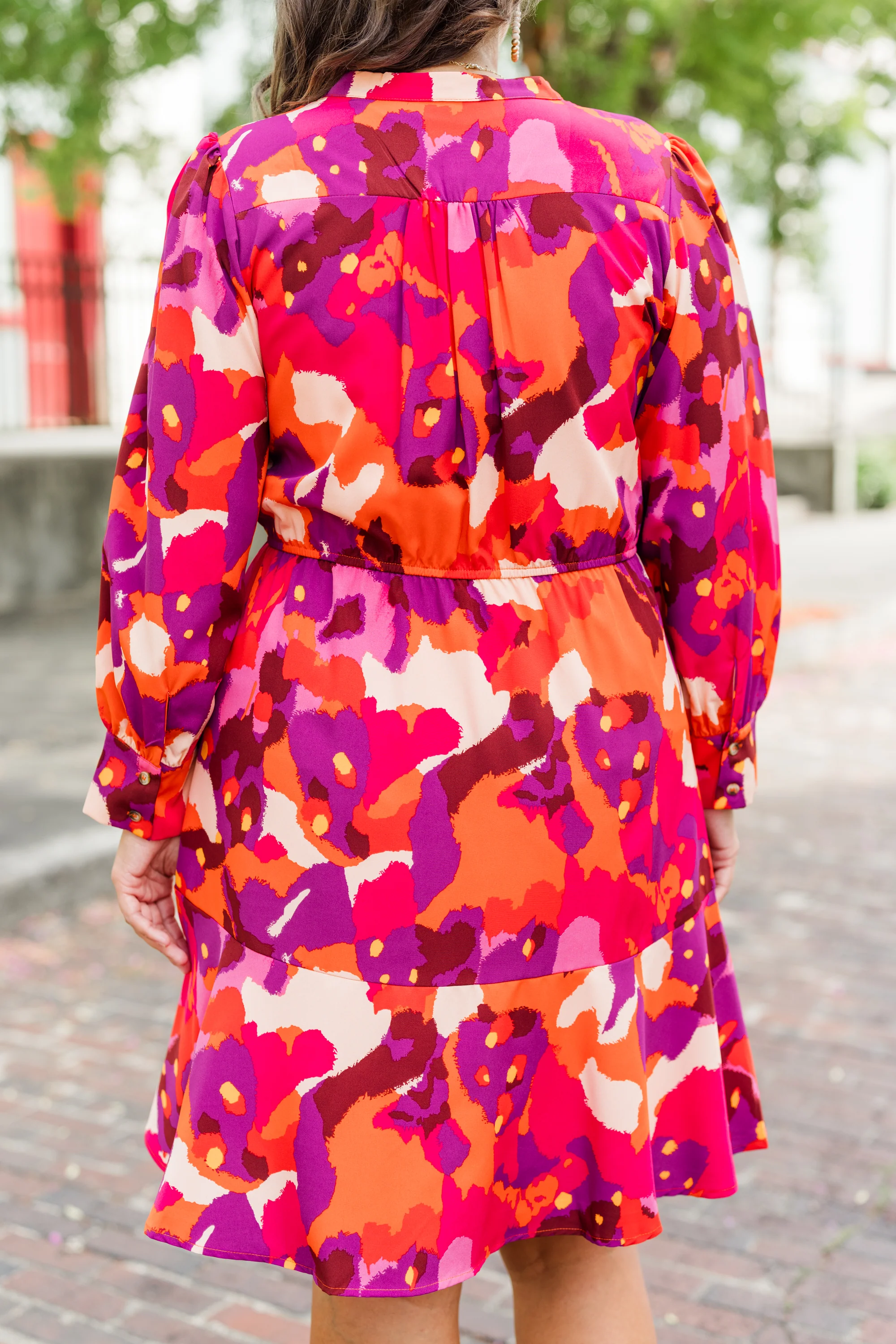 Touch Of Autumn Dress, Pink - Giverhouse