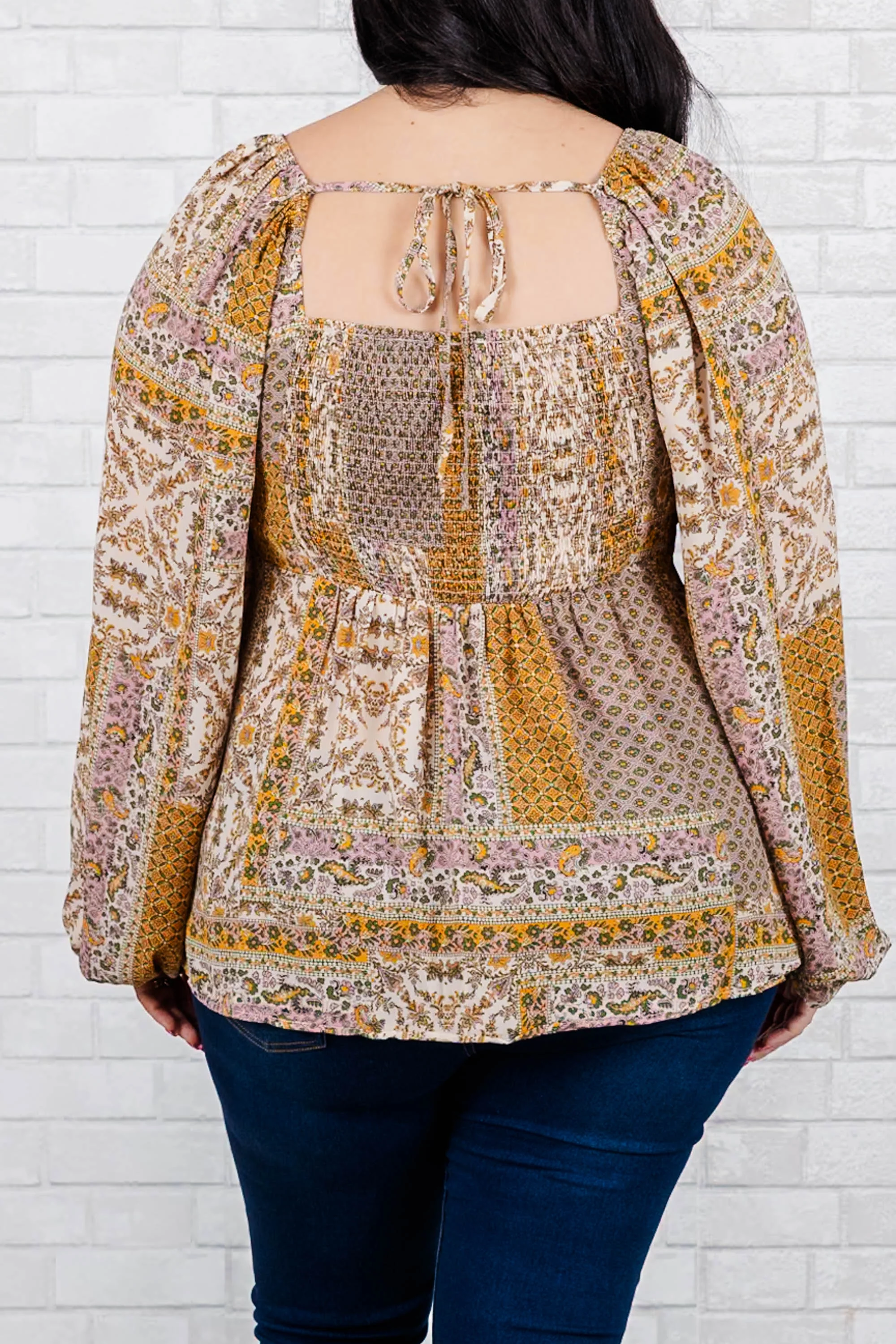 Buy Myself Flowers Blouse, Beige - Giverhouse