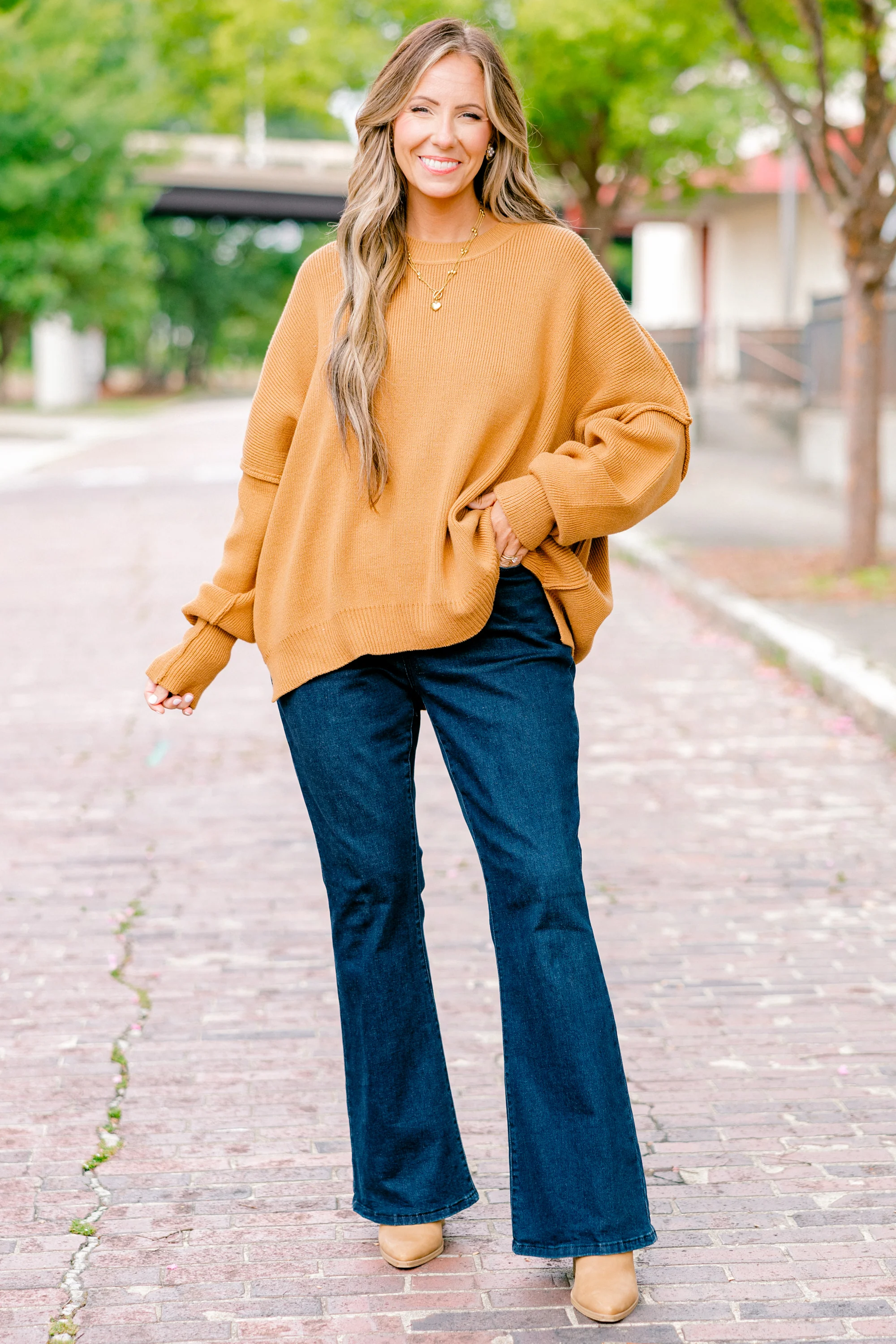 Magically Perfect Sweater, Camel - Giverhouse