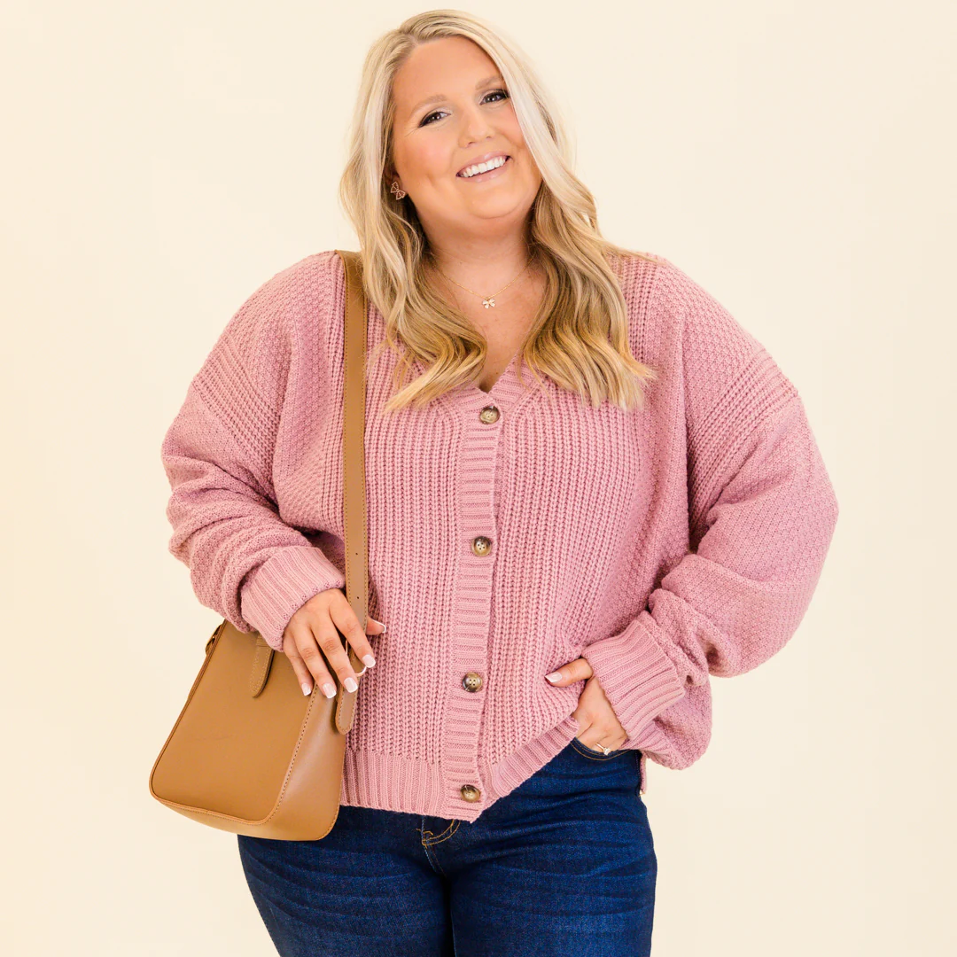 Crisp Evenings Cardigan, Mauve - Giverhouse