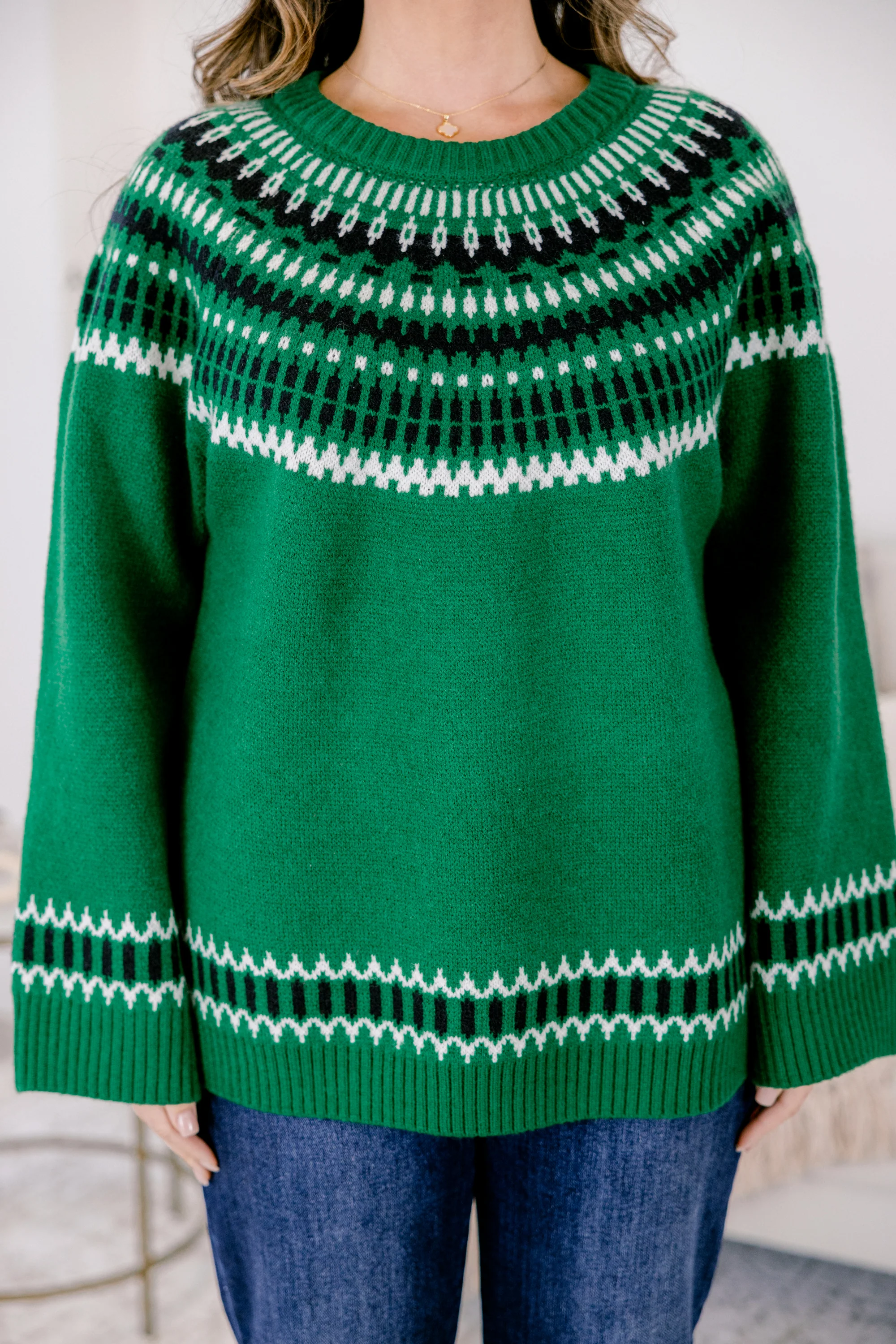 Her Own Thing Sweater, Emerald - Giverhouse