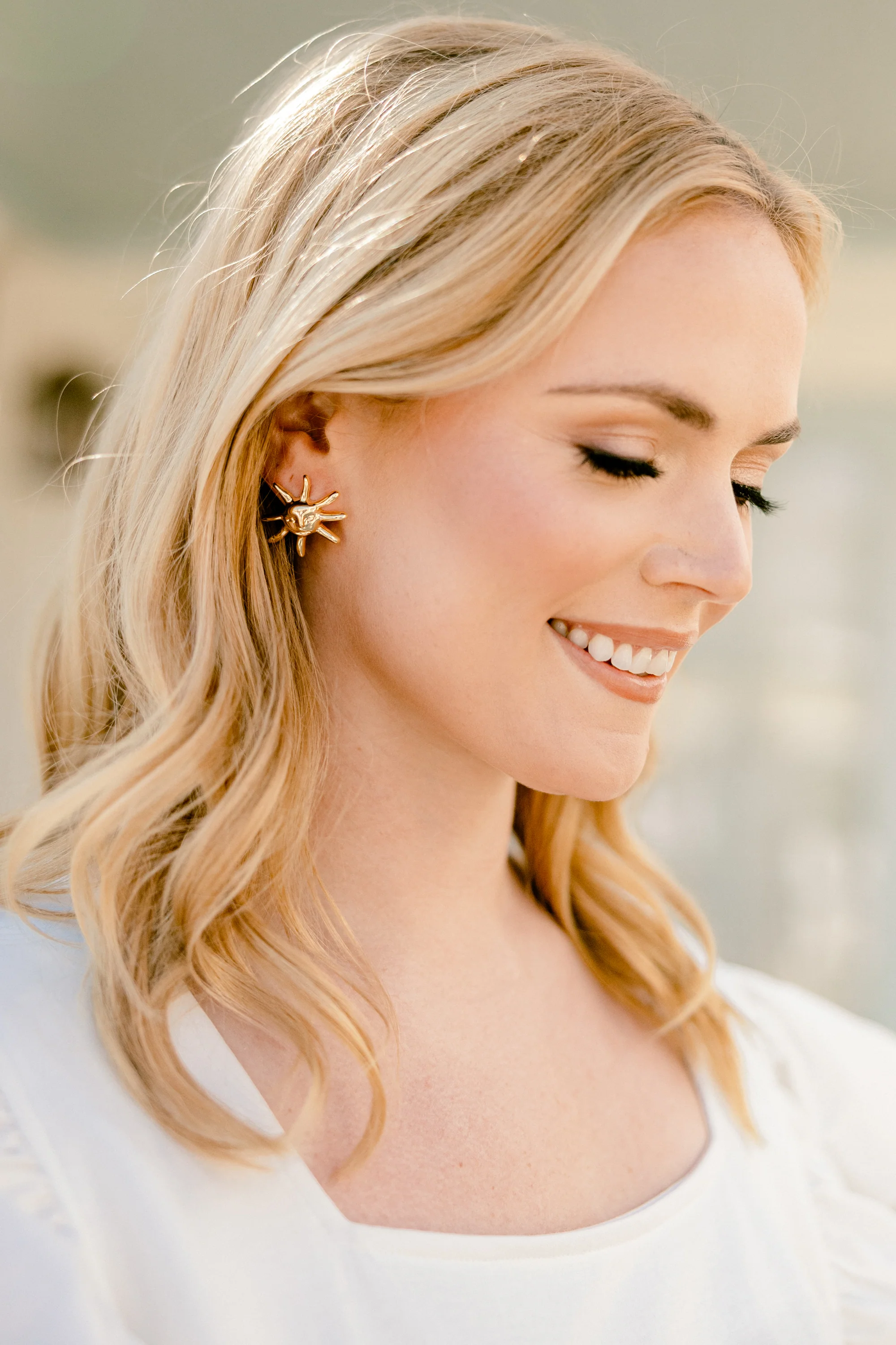 Just Letting It Be Earrings, Gold - Giverhouse