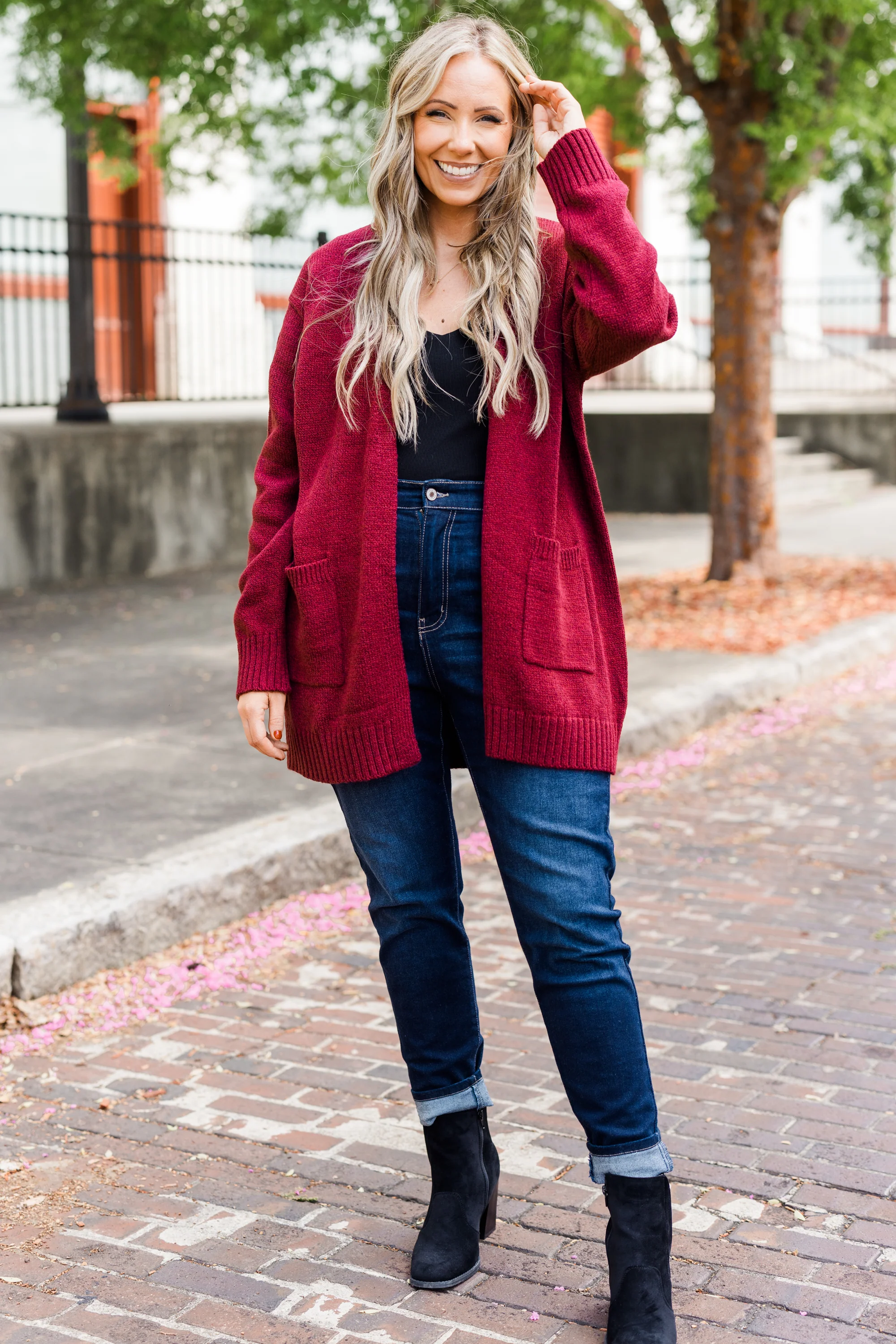 Go Everywhere Cardigan, Cabernet - Giverhouse