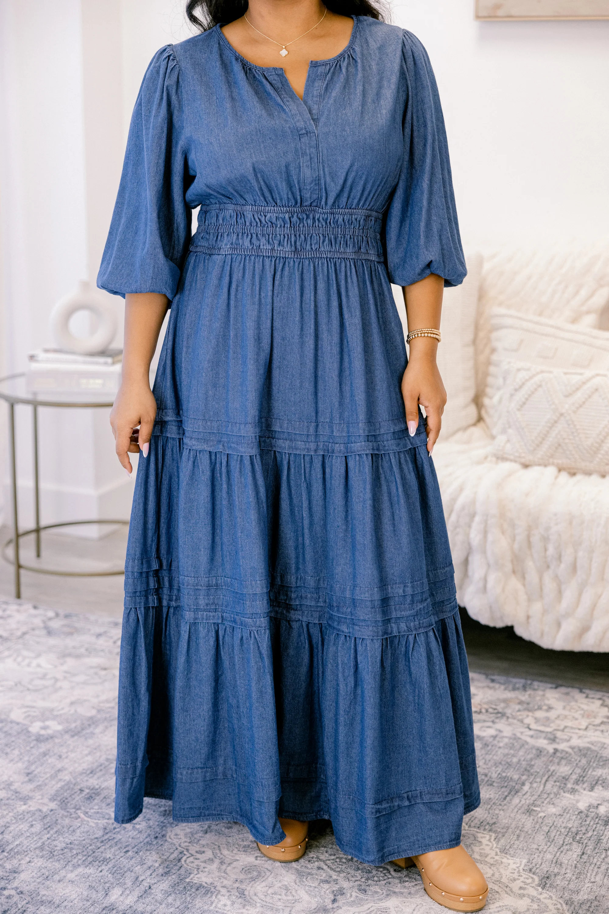 The Clear Choice Dress, Denim - Giverhouse