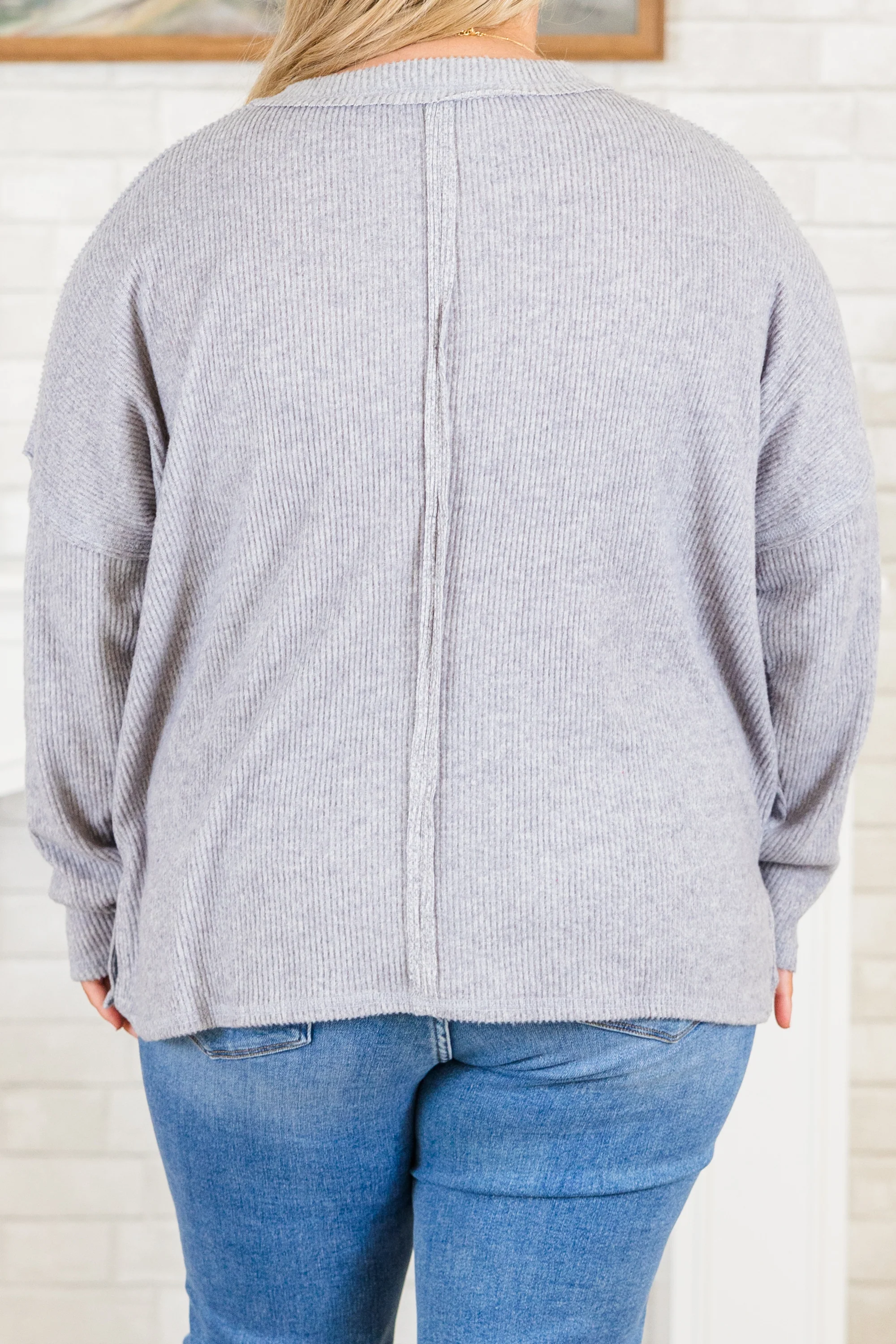 Lookin' Good Feelin' Better Sweater, Heather Gray - Giverhouse