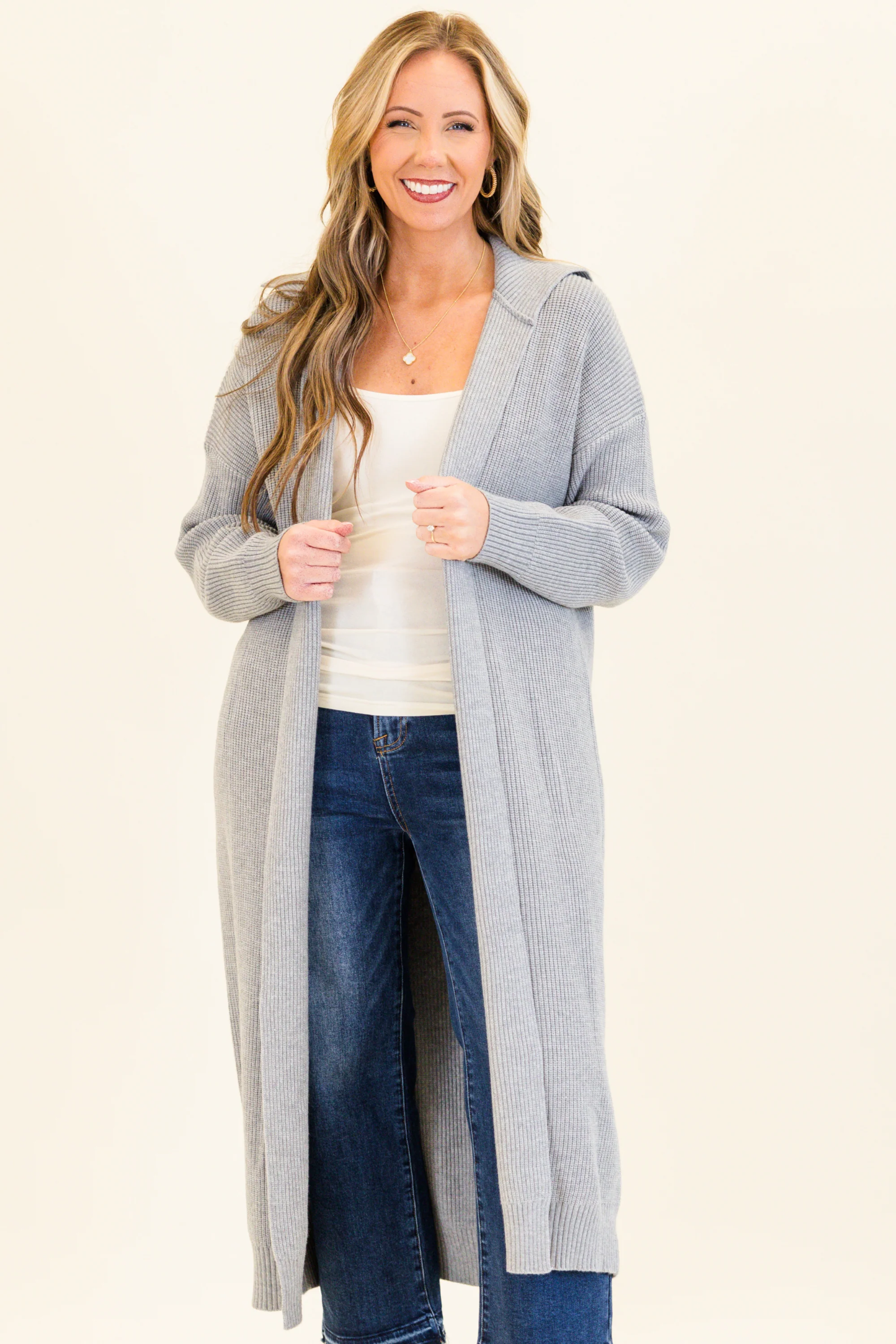 Maple Leaf Cardigan, Gray - Giverhouse