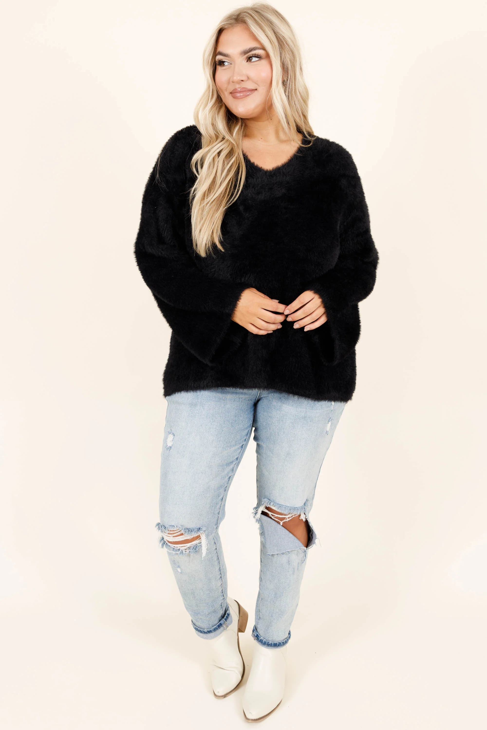 Your Touch Is Enough Sweater, Black - Giverhouse