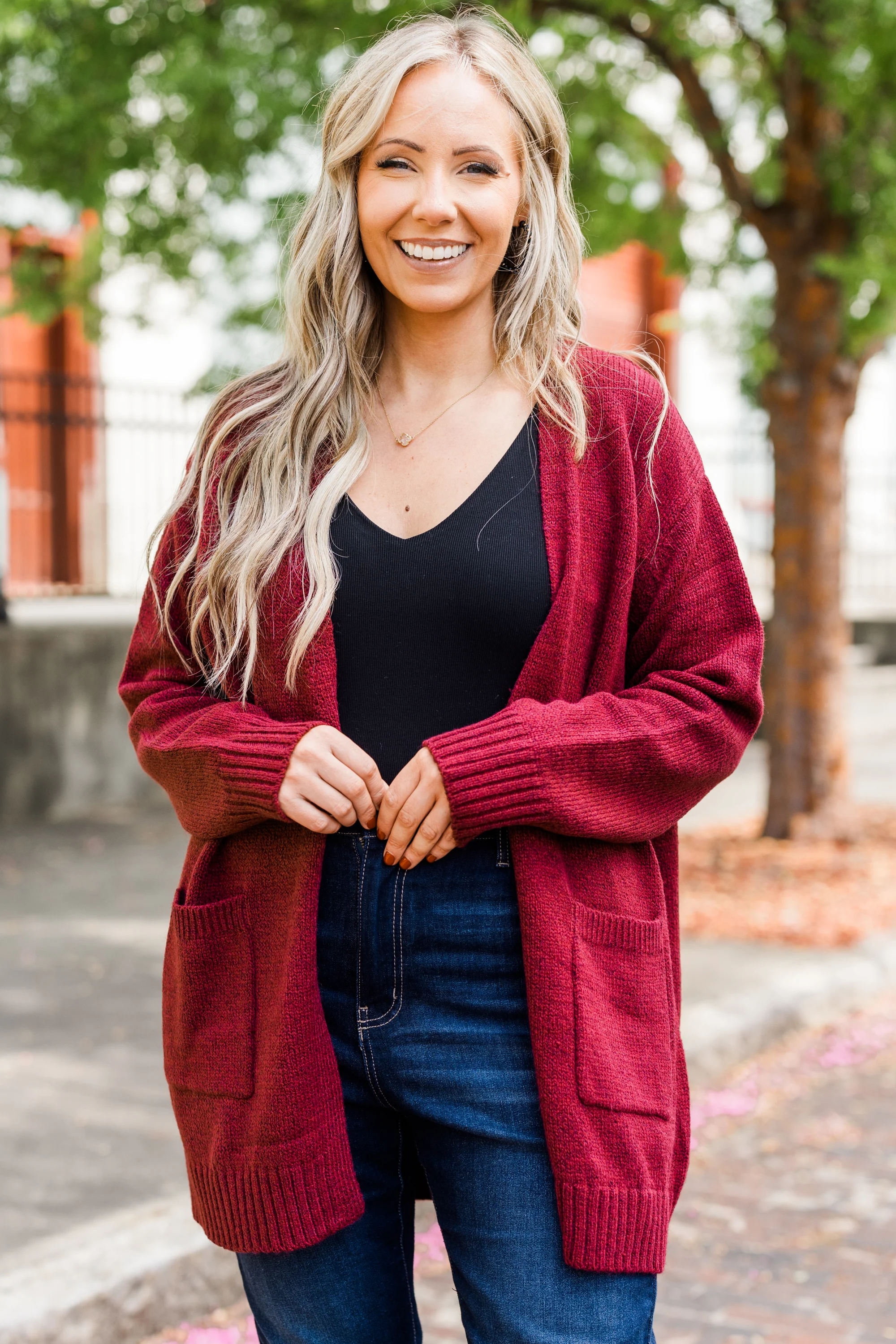 Go Everywhere Cardigan, Cabernet - Giverhouse