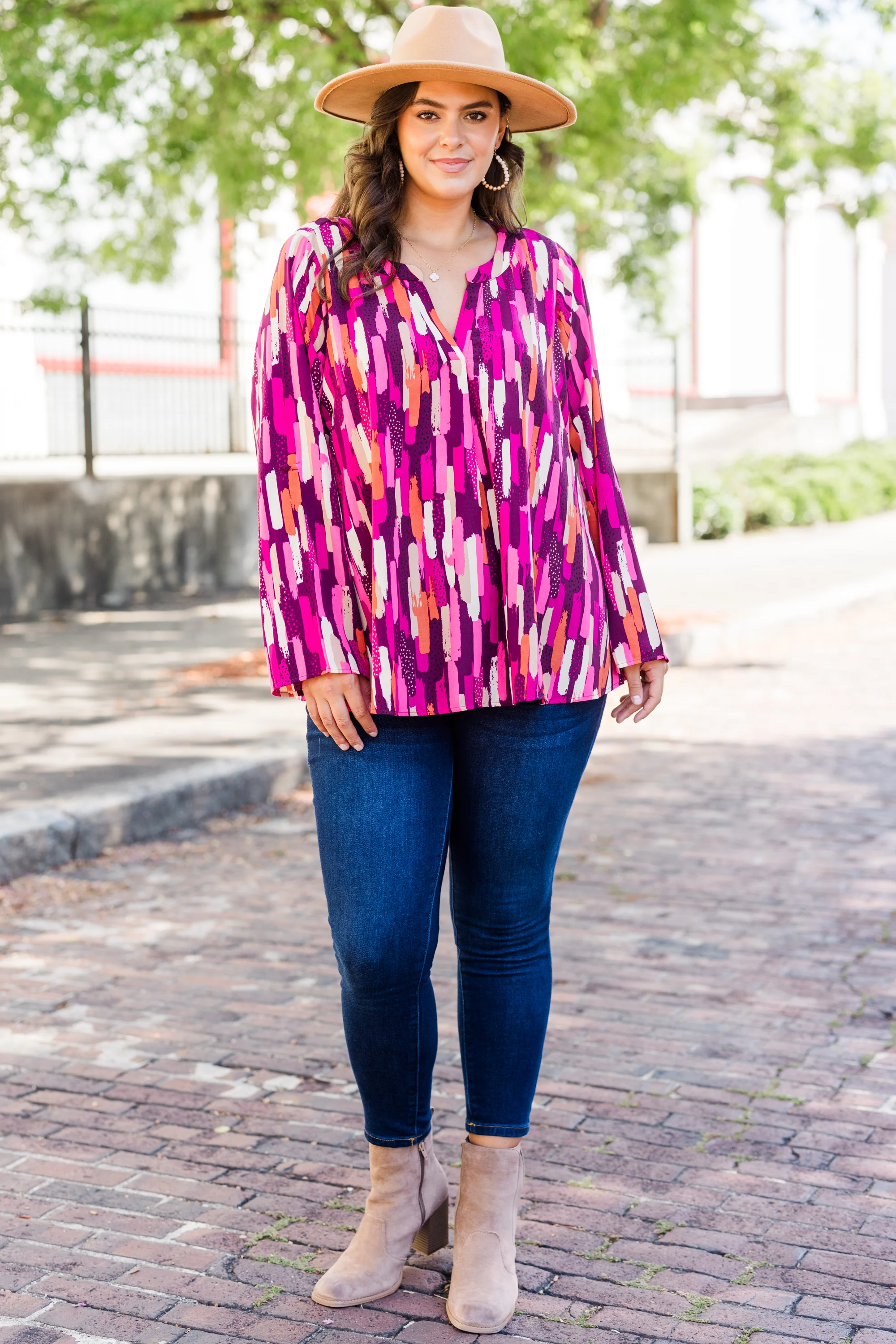 In Office Top, Pink Multi - Giverhouse