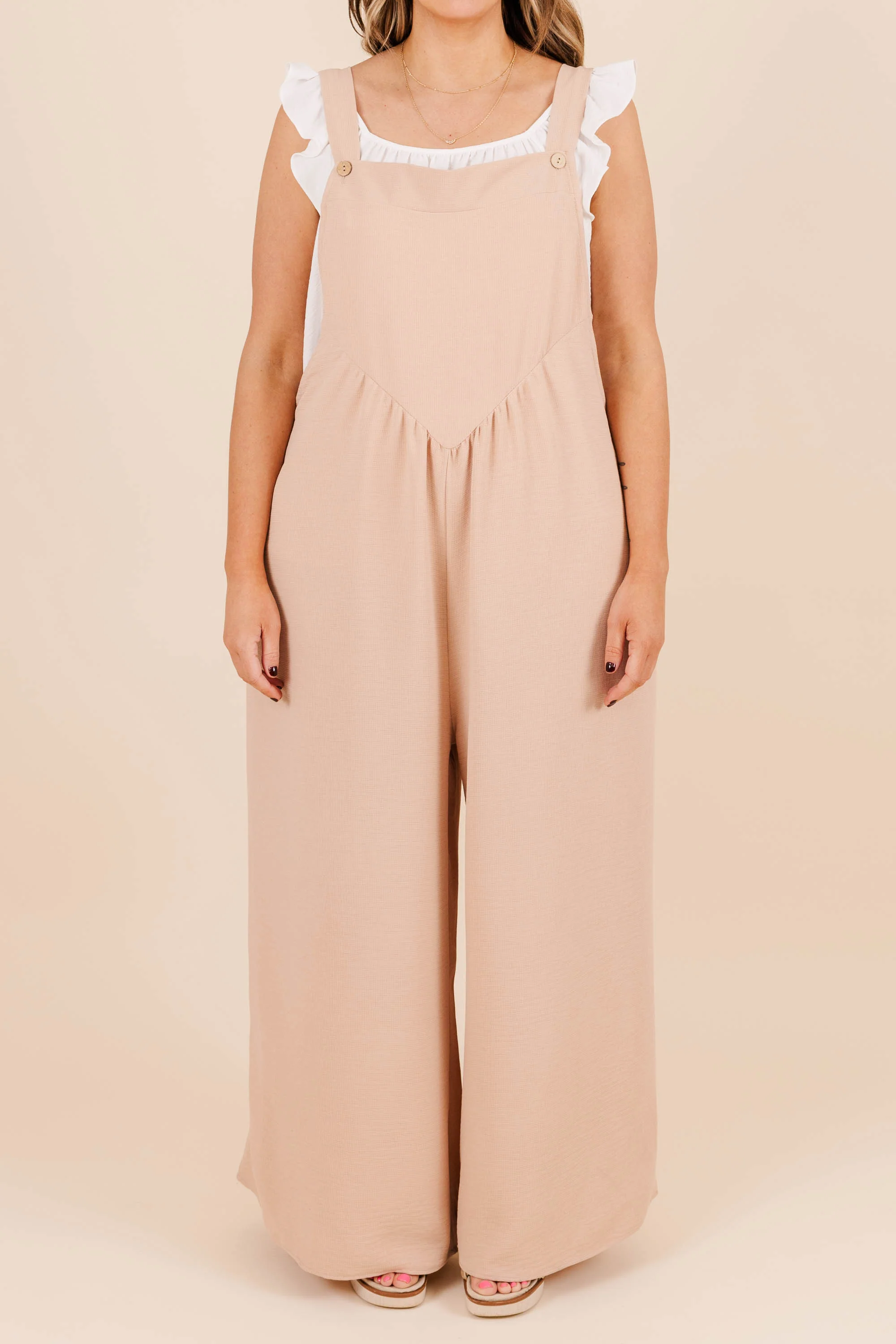 Only Clear Skies Jumpsuit, Taupe - Giverhouse